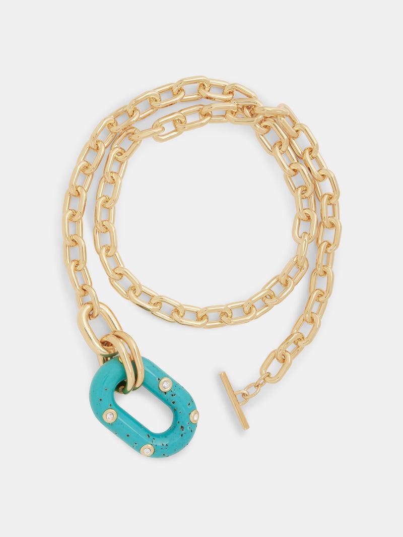 BLUE XL LINK PALM SPRING NECKLACE Product Image