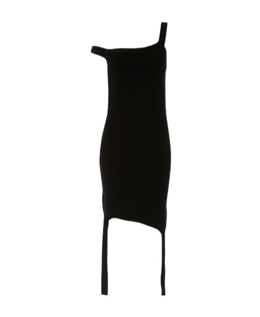 JW ANDERSON Fine-knit Asymmetric Mini Dress In Black Product Image