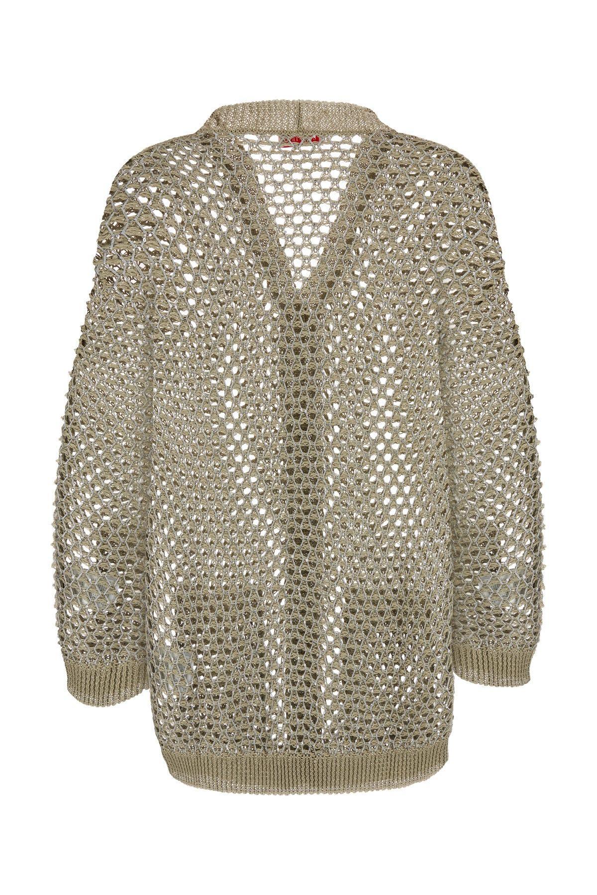 Sequin Embellished Knitted Cardigan In Grey Product Image