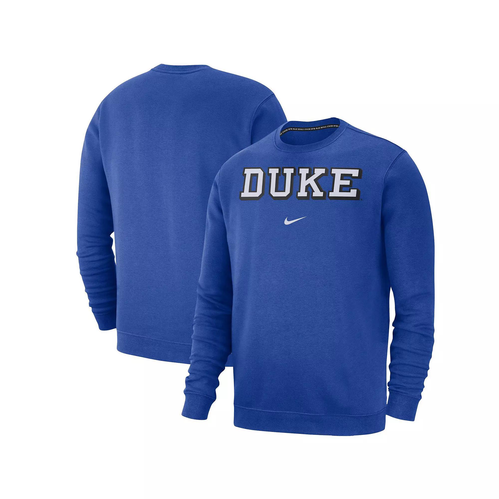 Men's Nike Royal Duke Blue Devils Club Fleece Sweatshirt,  Product Image