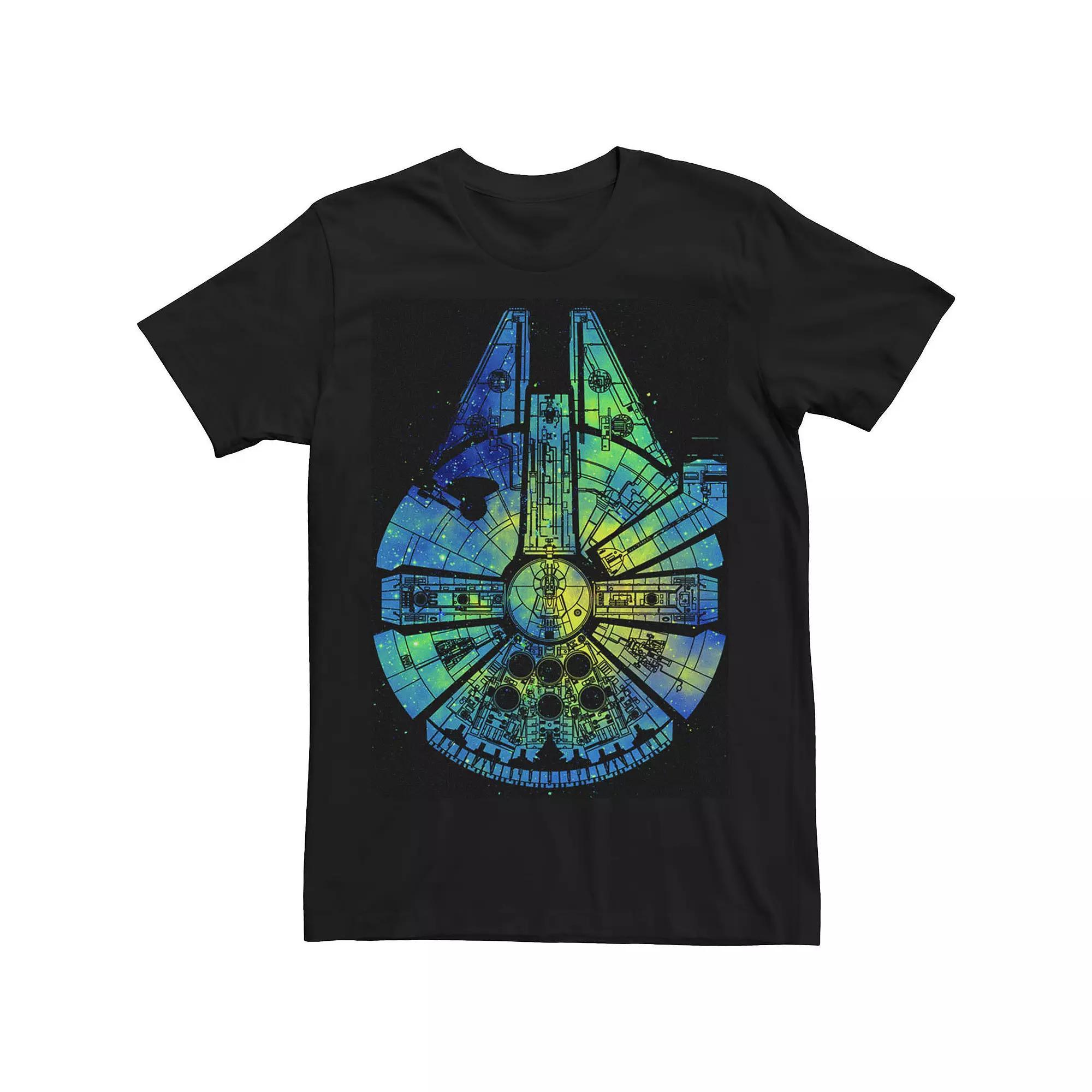 Big & Tall Star Wars Millennium Falcon Water Color Ink Splatter Tee, Men's,  Product Image