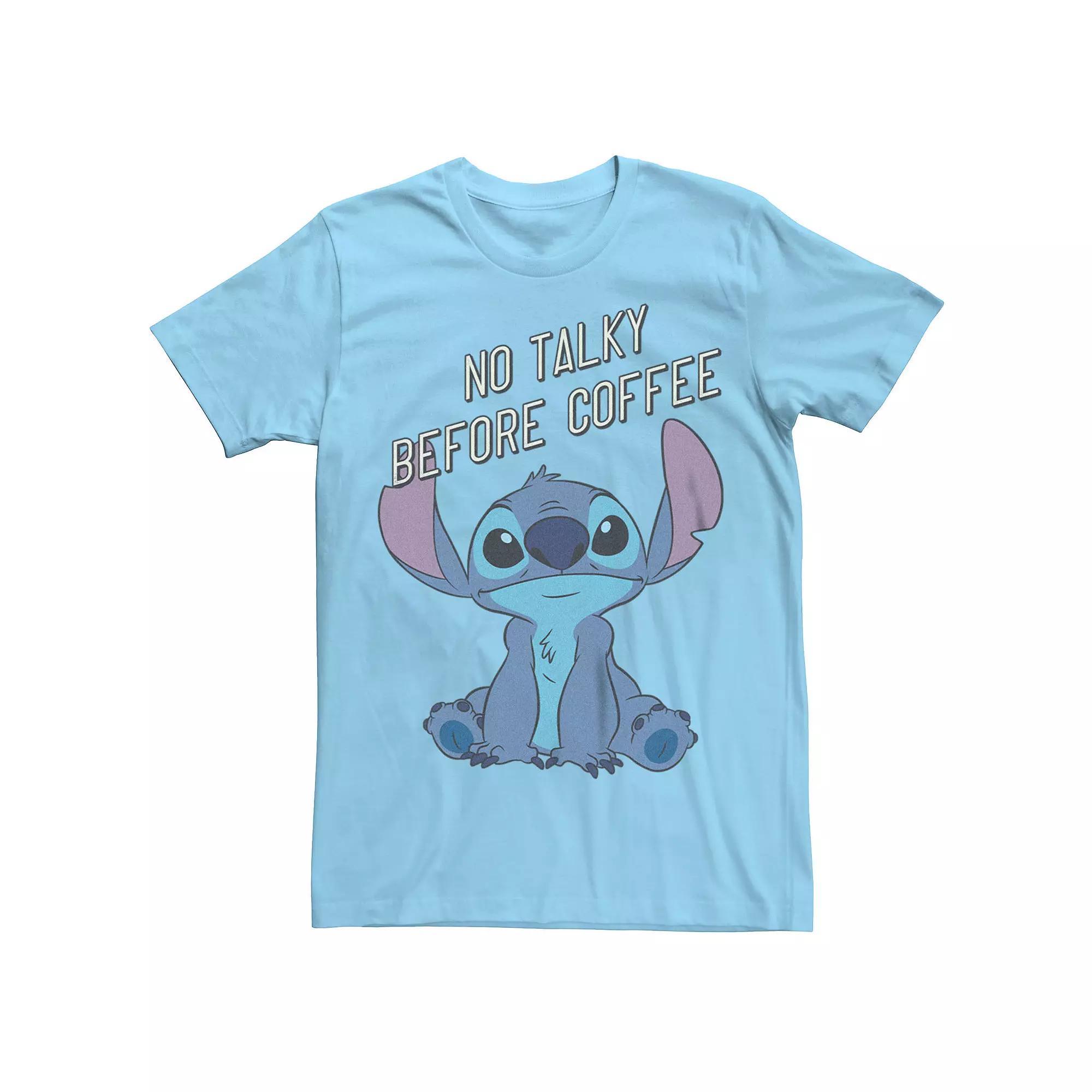 Disney's Lilo & Stitch Men's No Talky Before Coffee Tee, Size: Medium, Light Blue Product Image