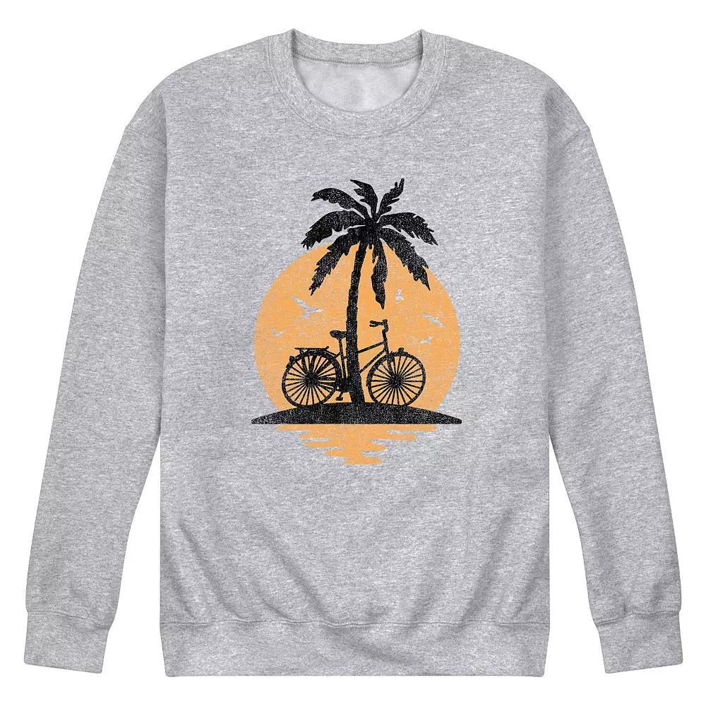 Men's Sunset Palm Tree Bike Fleece Sweatshirt,  Product Image