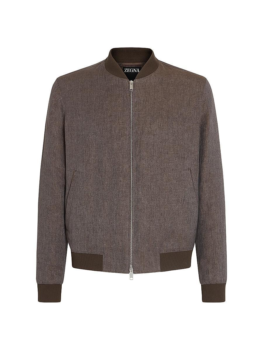 Mens Suede Bomber Jacket Product Image