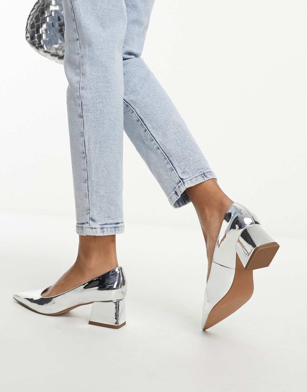 ASOS DESIGN Saint block mid heeled shoes Product Image