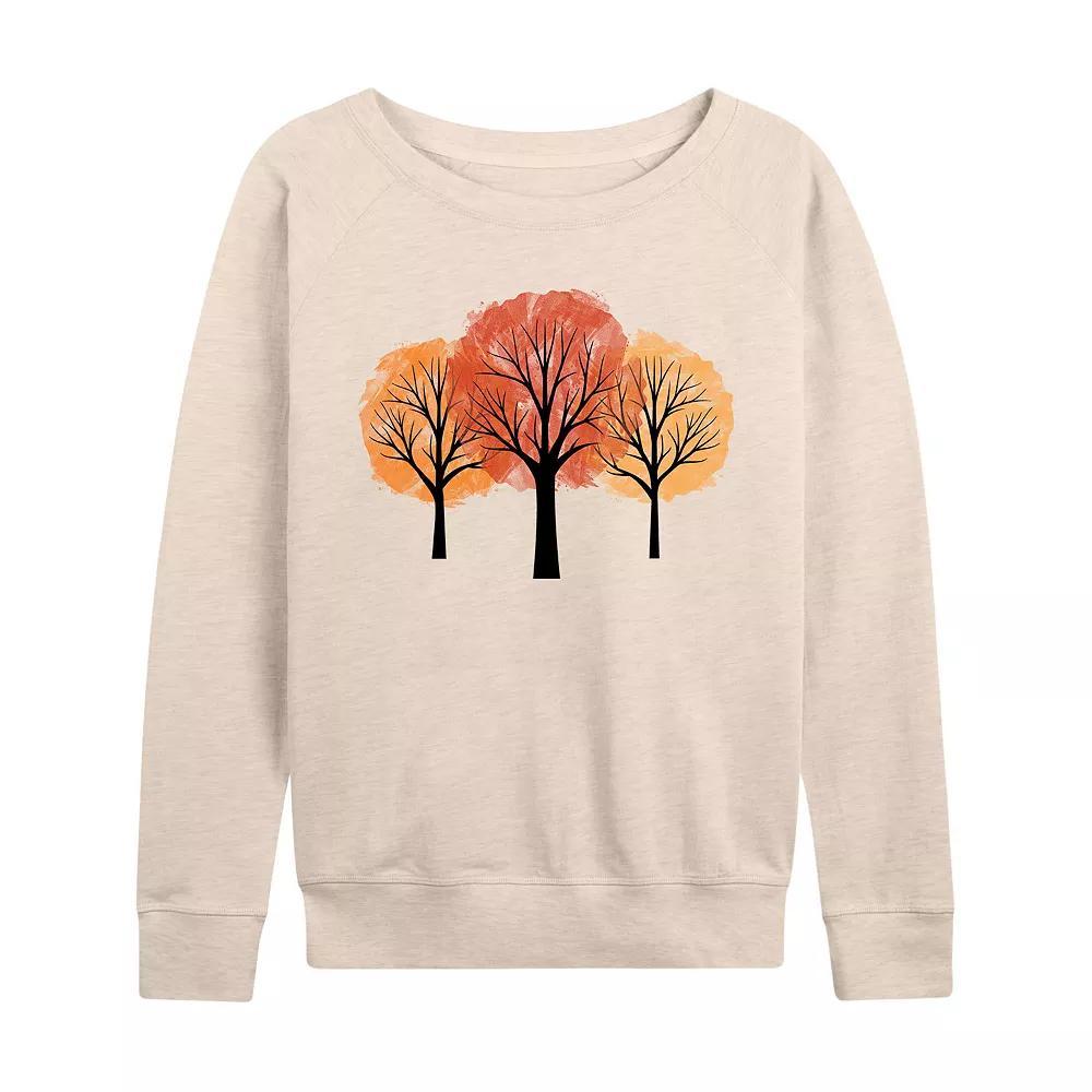 Women's Watercolor Fall Trees French Terry Long Sleeve Tee, Girl's,  Product Image