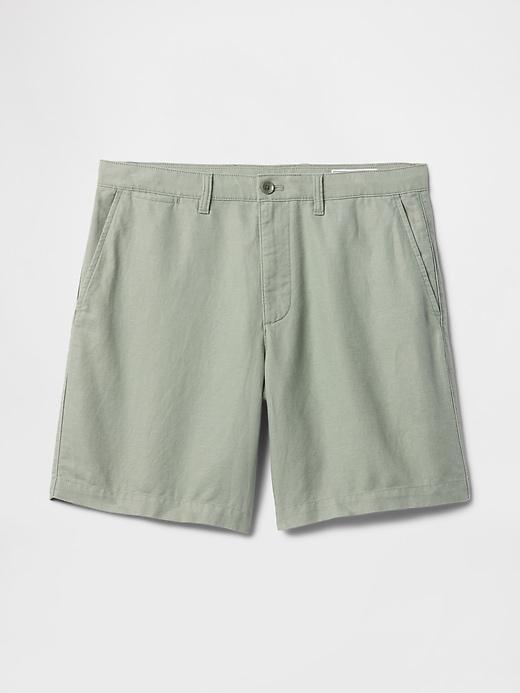 8" Linen-Cotton Shorts Product Image