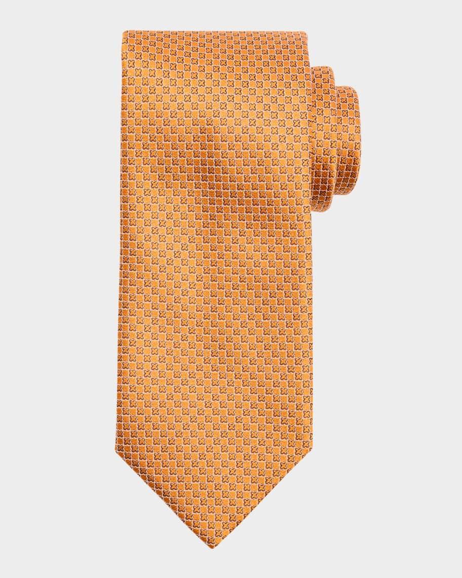 Men's Micro-Geometric Silk Tie Product Image