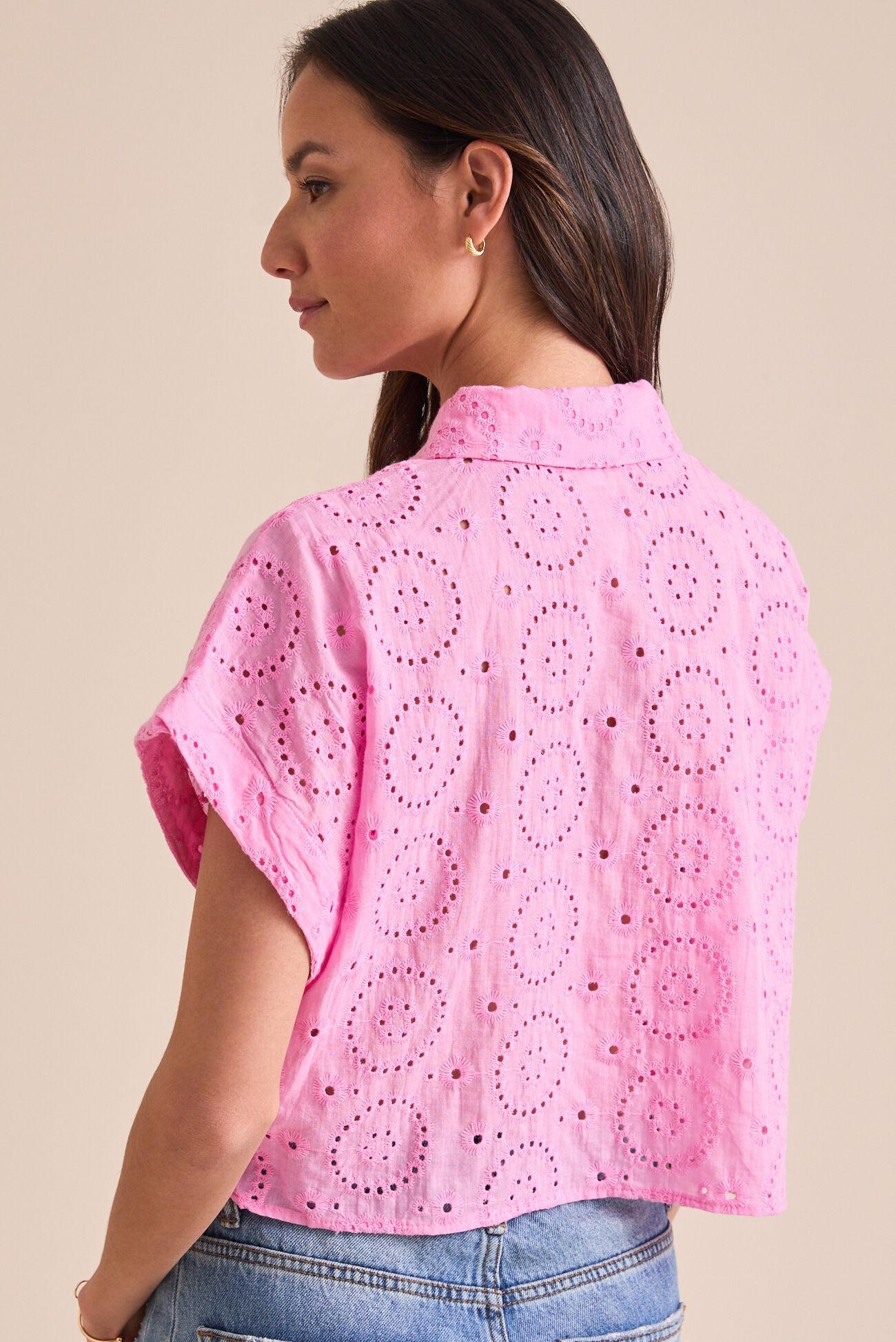 Devra Eyelet Button Up Top Product Image
