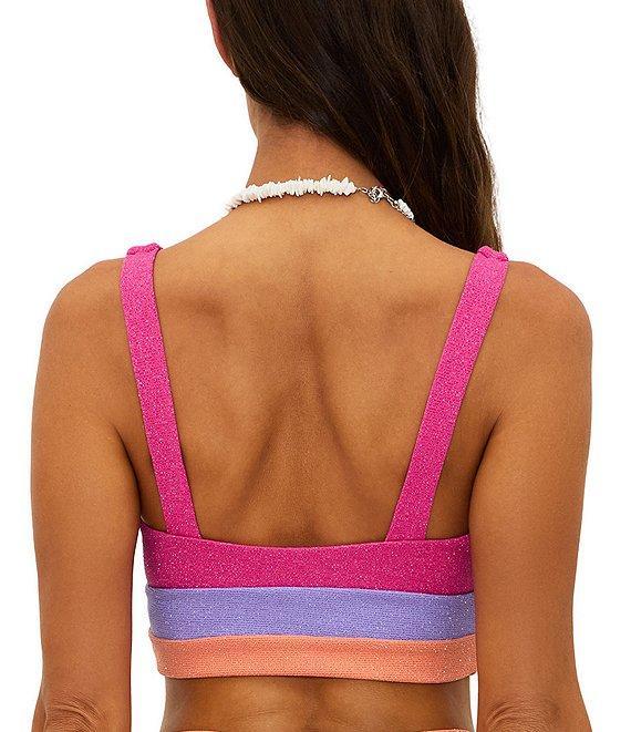 Beach Riot Metallic Colorblock Heidi High Waist Swim Bottom Product Image