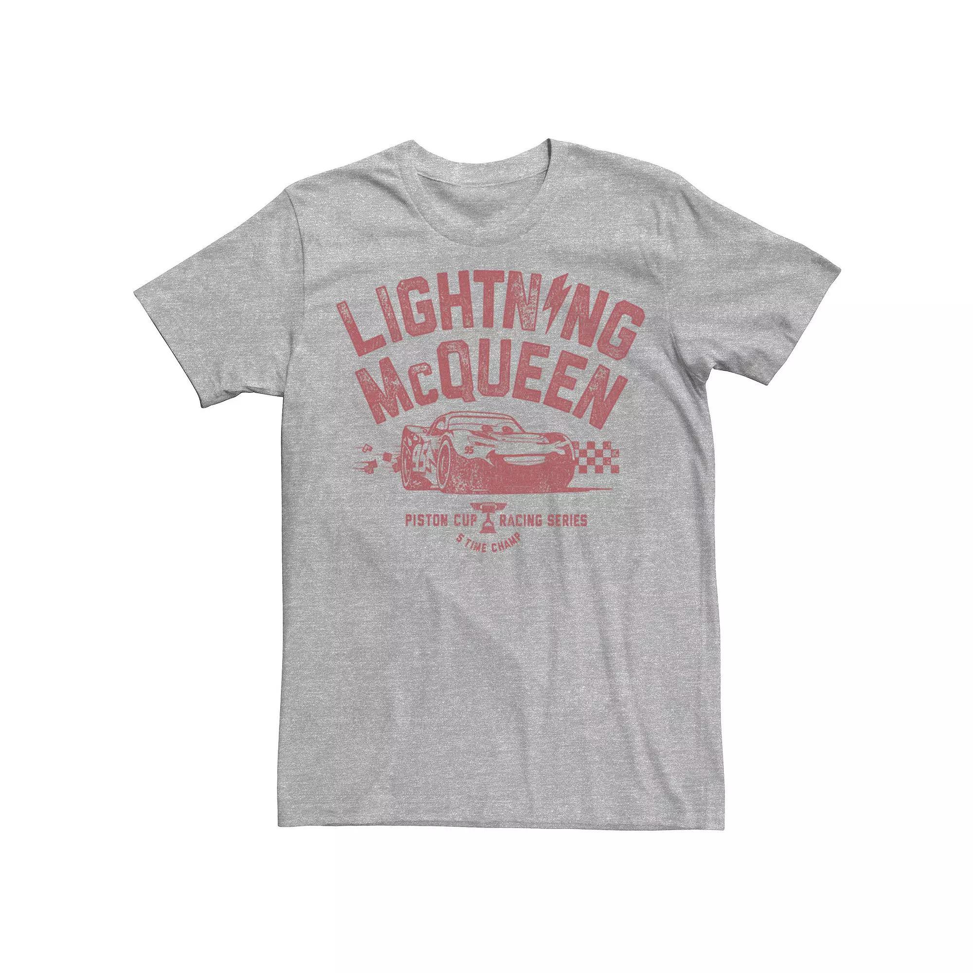 Disney / Pixar's Cars 3 Lightning McQueen Men's Racing Tee, Size: XL, Athletic Grey Product Image