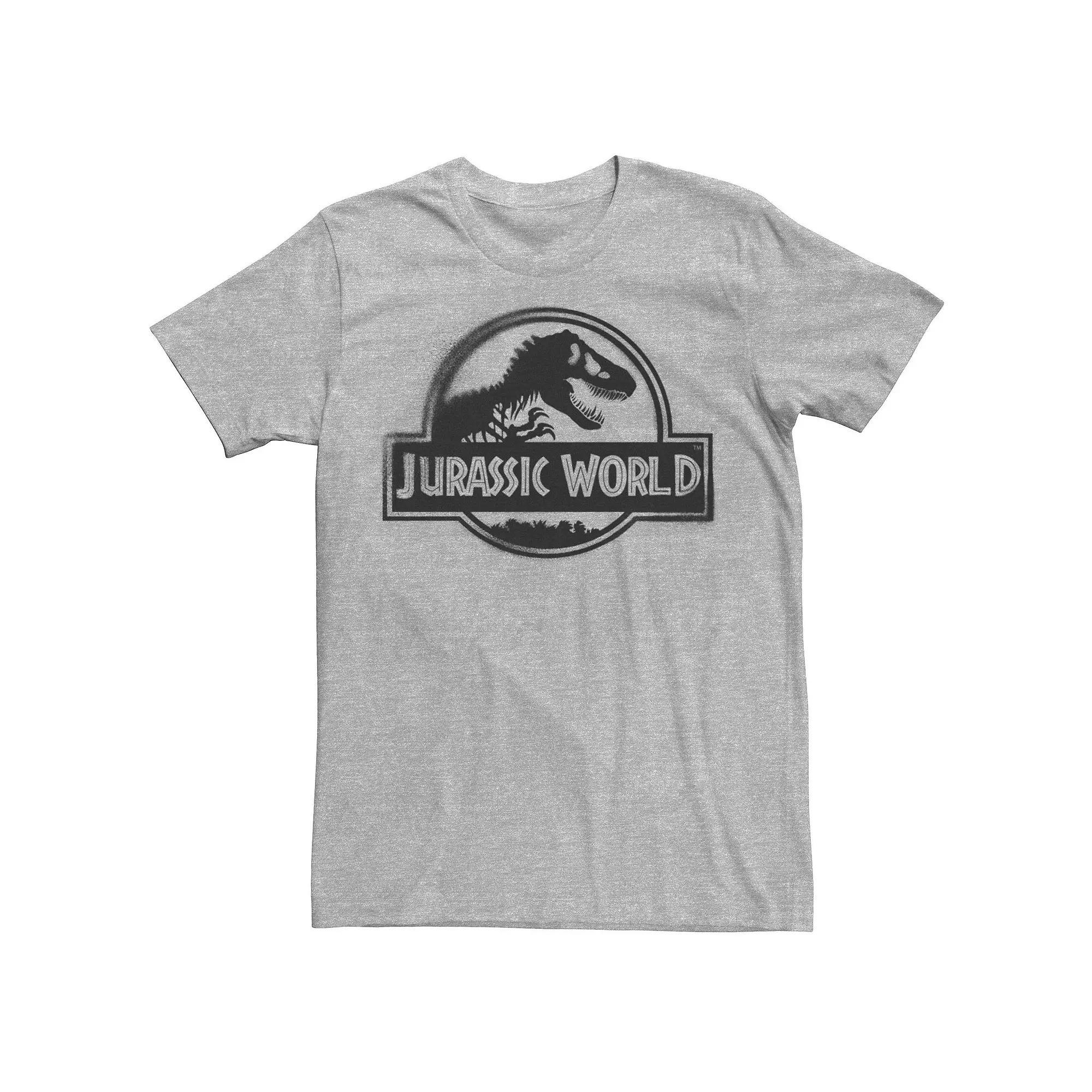 Men's Jurassic World Two Black Spray Paint Logo Tee, Size: Medium, Royal Grey Product Image