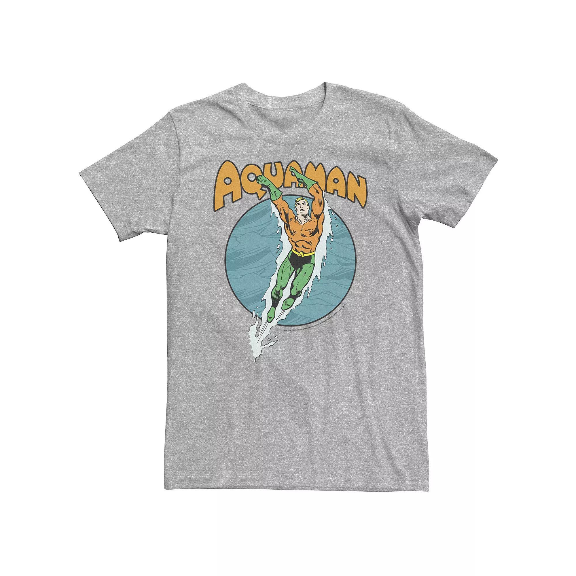 Big & Tall DC Comics Aquaman Swimming Dance Tee, Men's, Size: XXL Tall, Athletic Grey Product Image