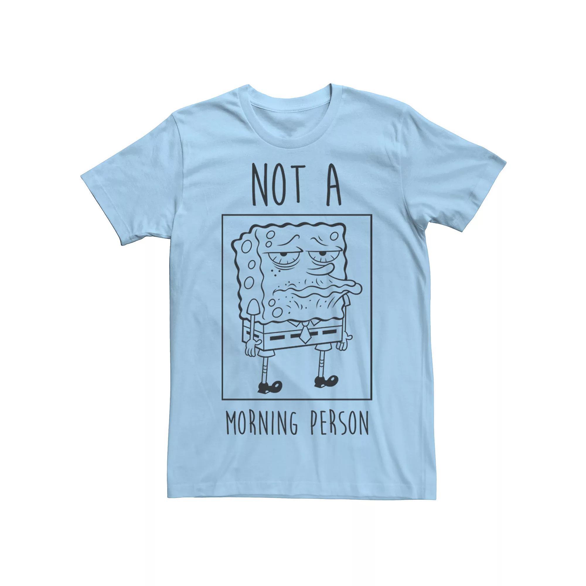 Men's Spongebob Not A Morning Person Outline Portrait Panel Tee,  Product Image