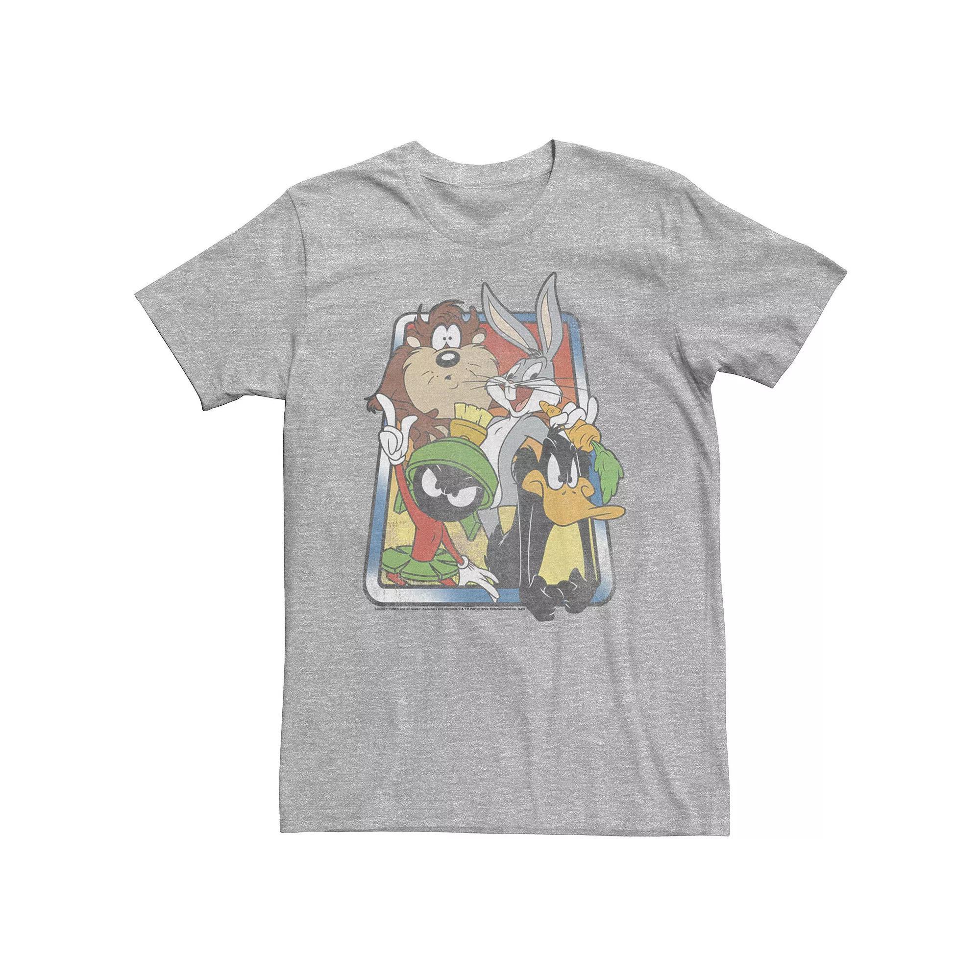 Big & Tall Looney Tunes Group Shot Fade Portrait Tee, Men's, Size: 2XLT, Athletic Grey Product Image