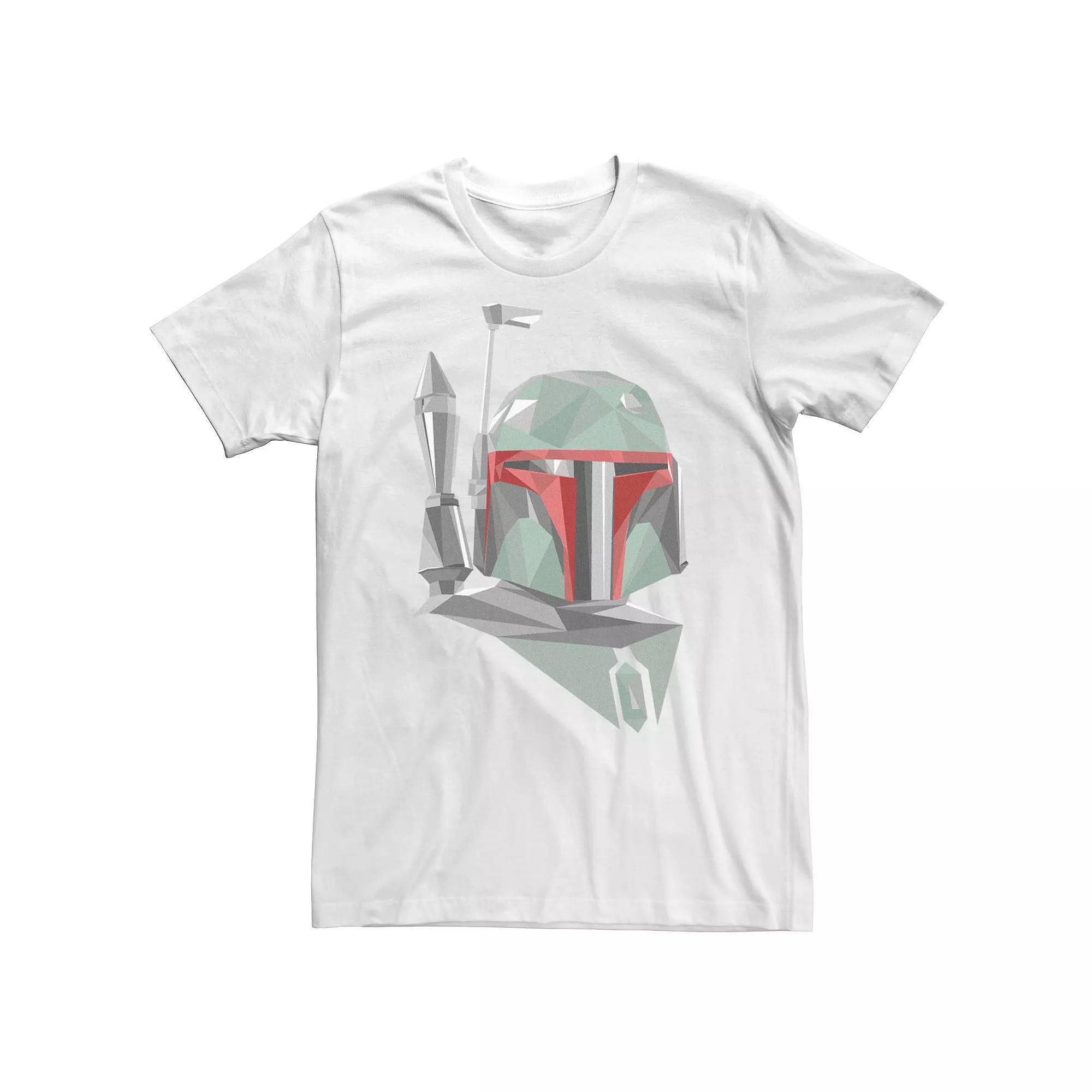 Big & Tall Star Wars Boba Fett Geometric Helmet Portrait Tee, Men's, Size: 4XL Tall, White Product Image