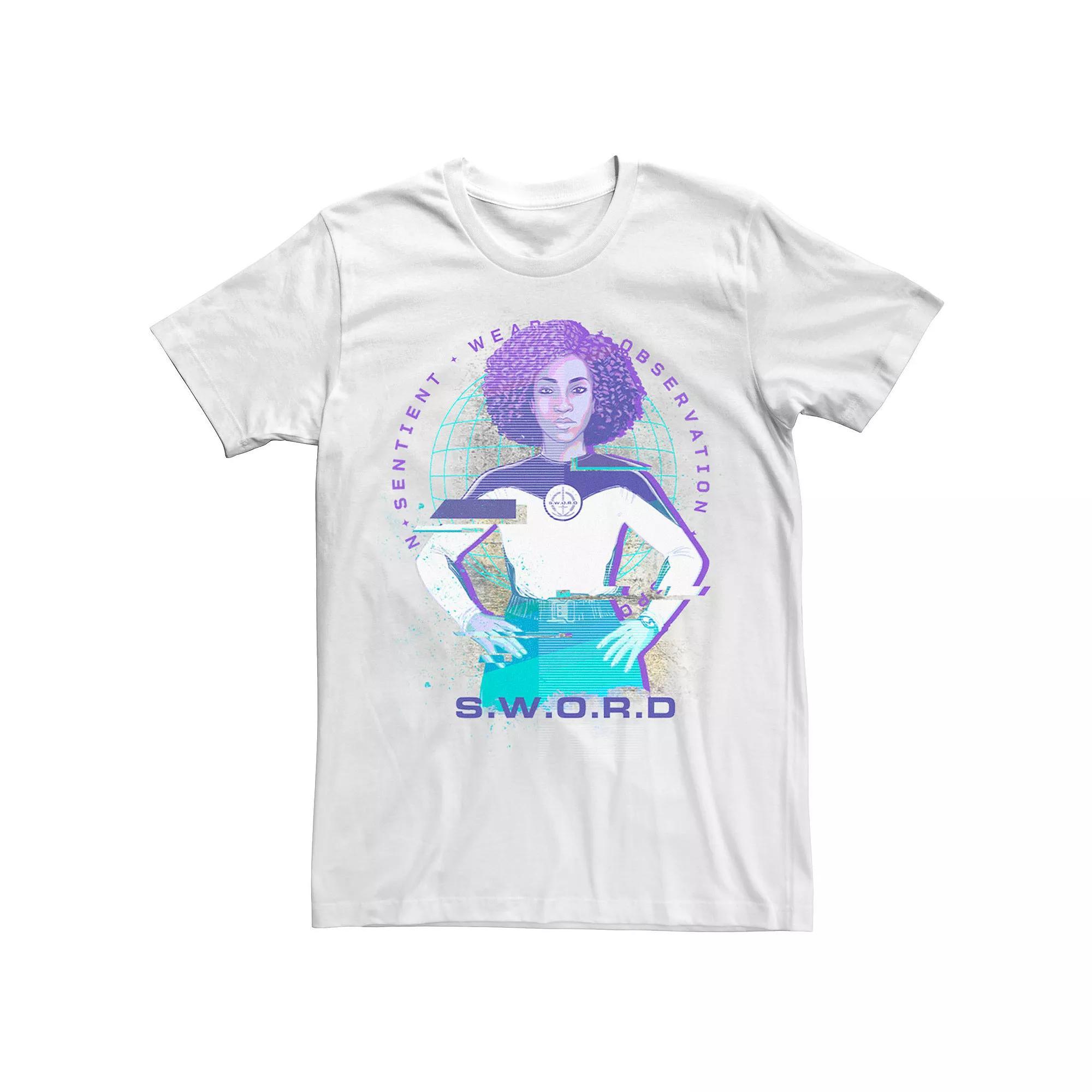 Men's Marvel WandaVision Sword Glitch Poster Tee,  Product Image