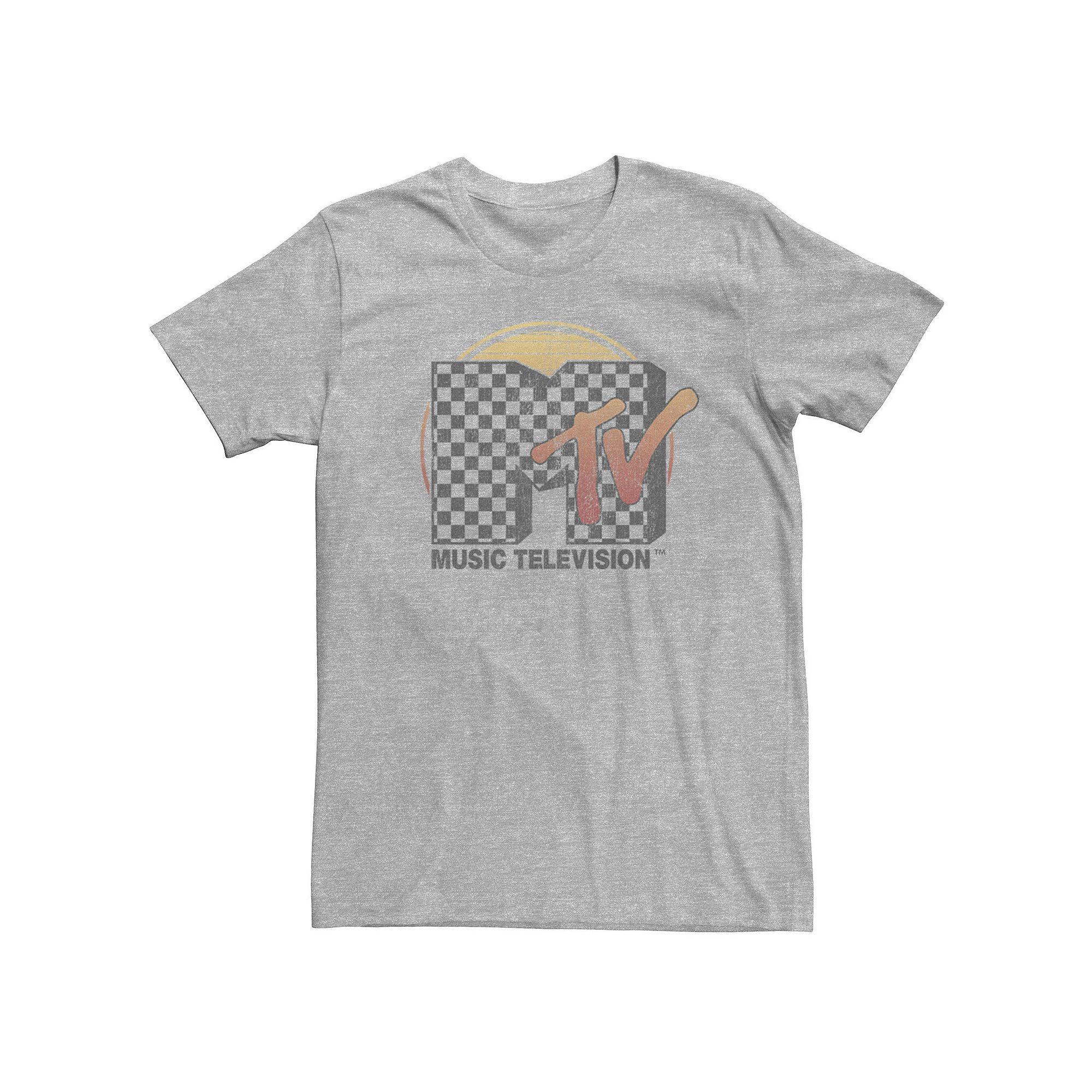 Men's MTV Faded Checkered Logo Short Sleeve Tee,  Product Image