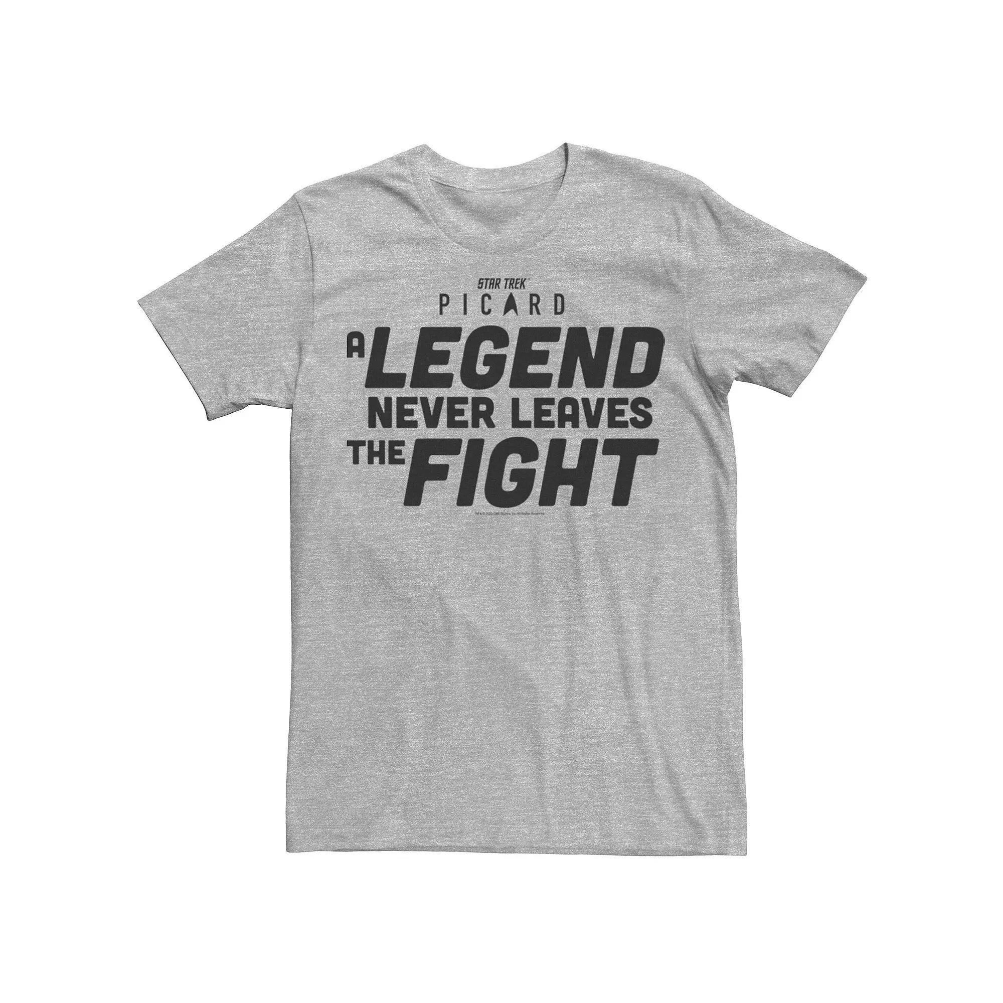 Men's Star Trek: Picard A Legend Never Leaves The Fight Tee, Size: Small, Athletic Grey Product Image