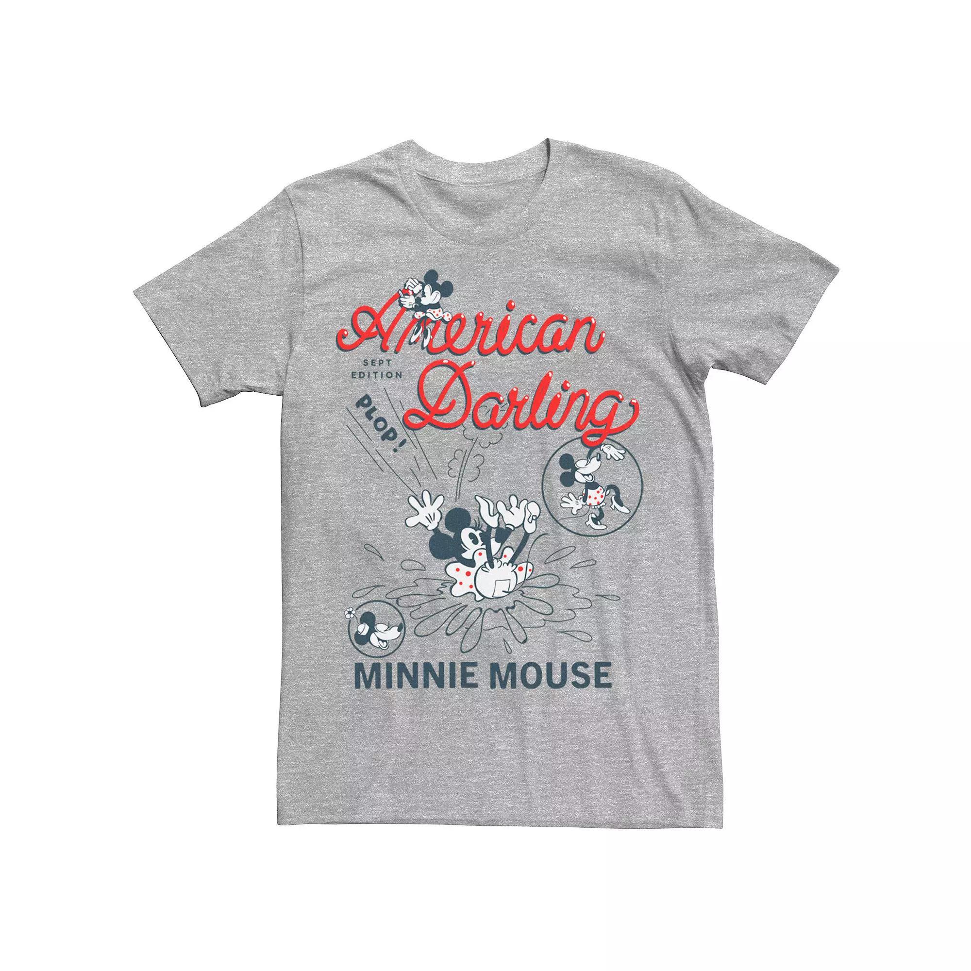 Disney's Minnie Mouse American Darling Comic Men's Tee, Size: 3XL, Athletic Grey Product Image