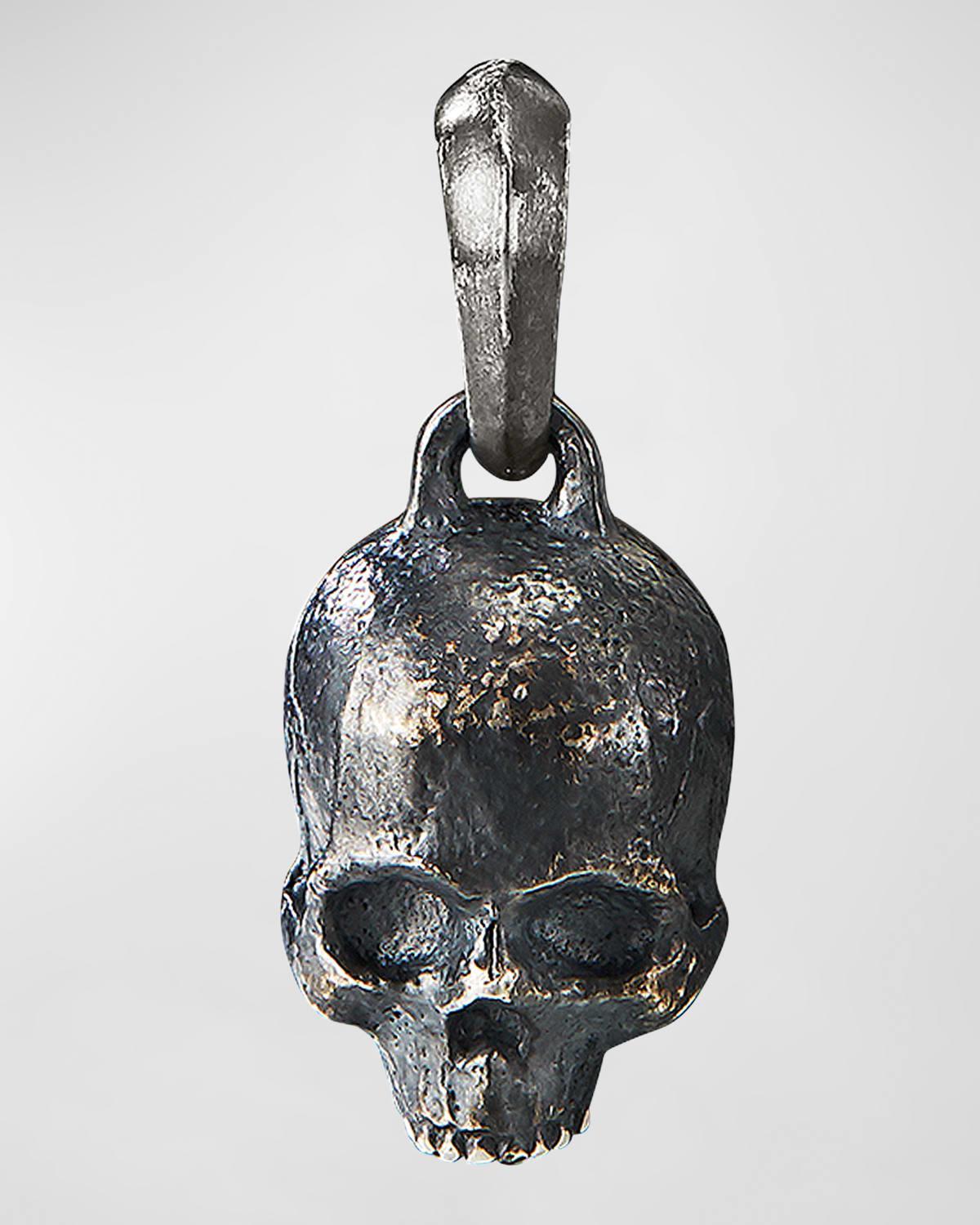 Mens Sterling Silver Waves Skull Amulet Product Image