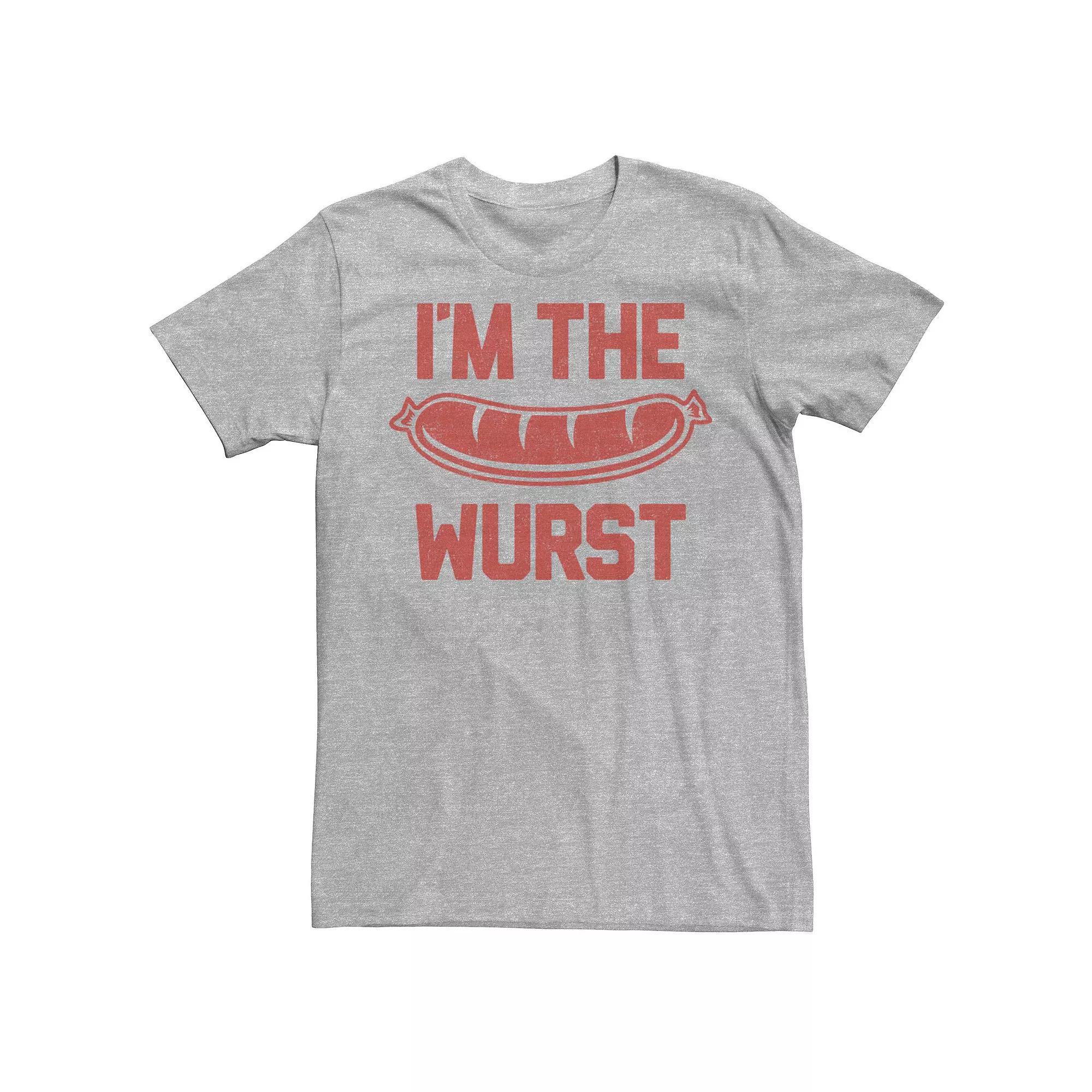 Men's I'm The Wurst Bratwurst Tee, Size: XL, Athletic Grey Product Image