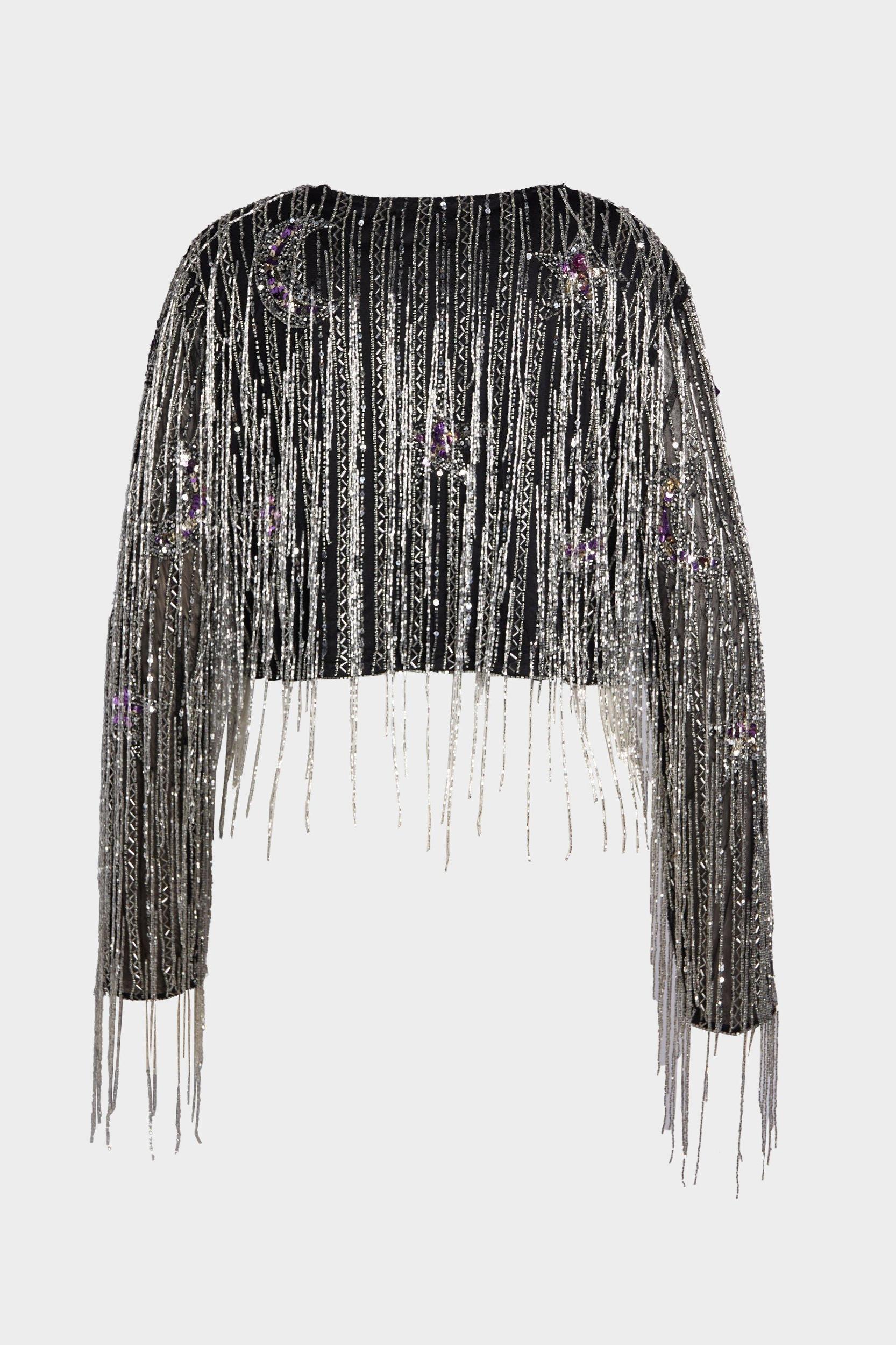 Plus Moon And Star Sequin Tassel Jacket Product Image