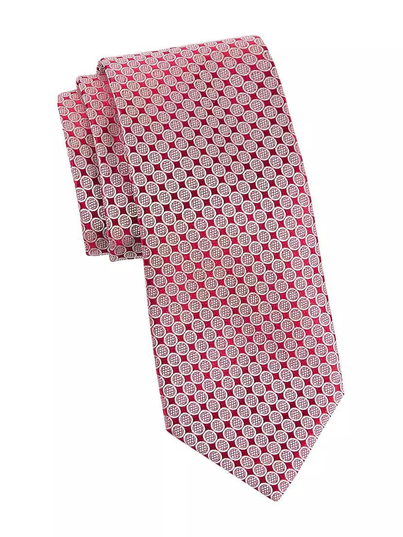 Round Geometric Woven Silk Tie Product Image