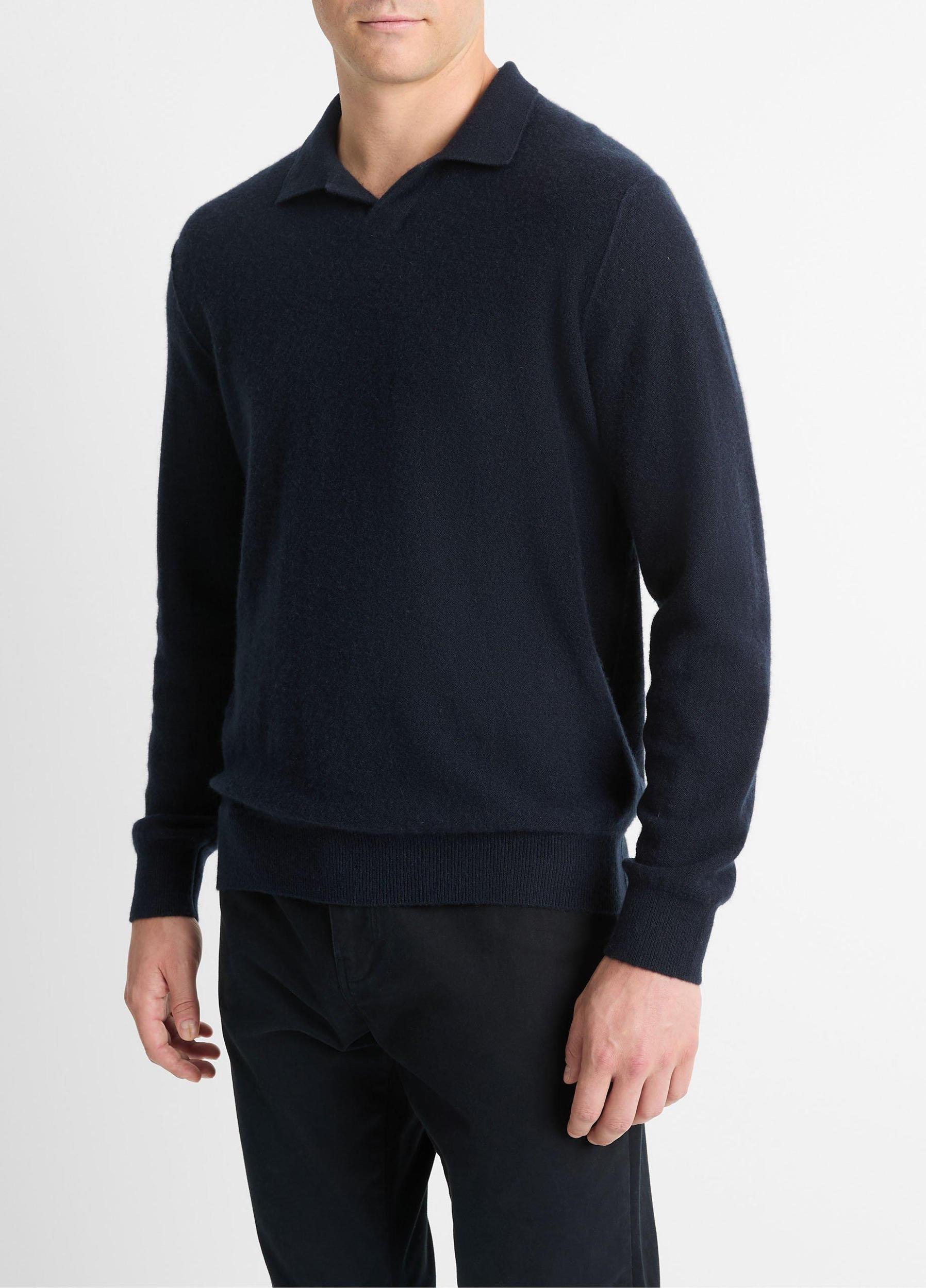 Plush Cashmere Johnny-Collar Polo Product Image