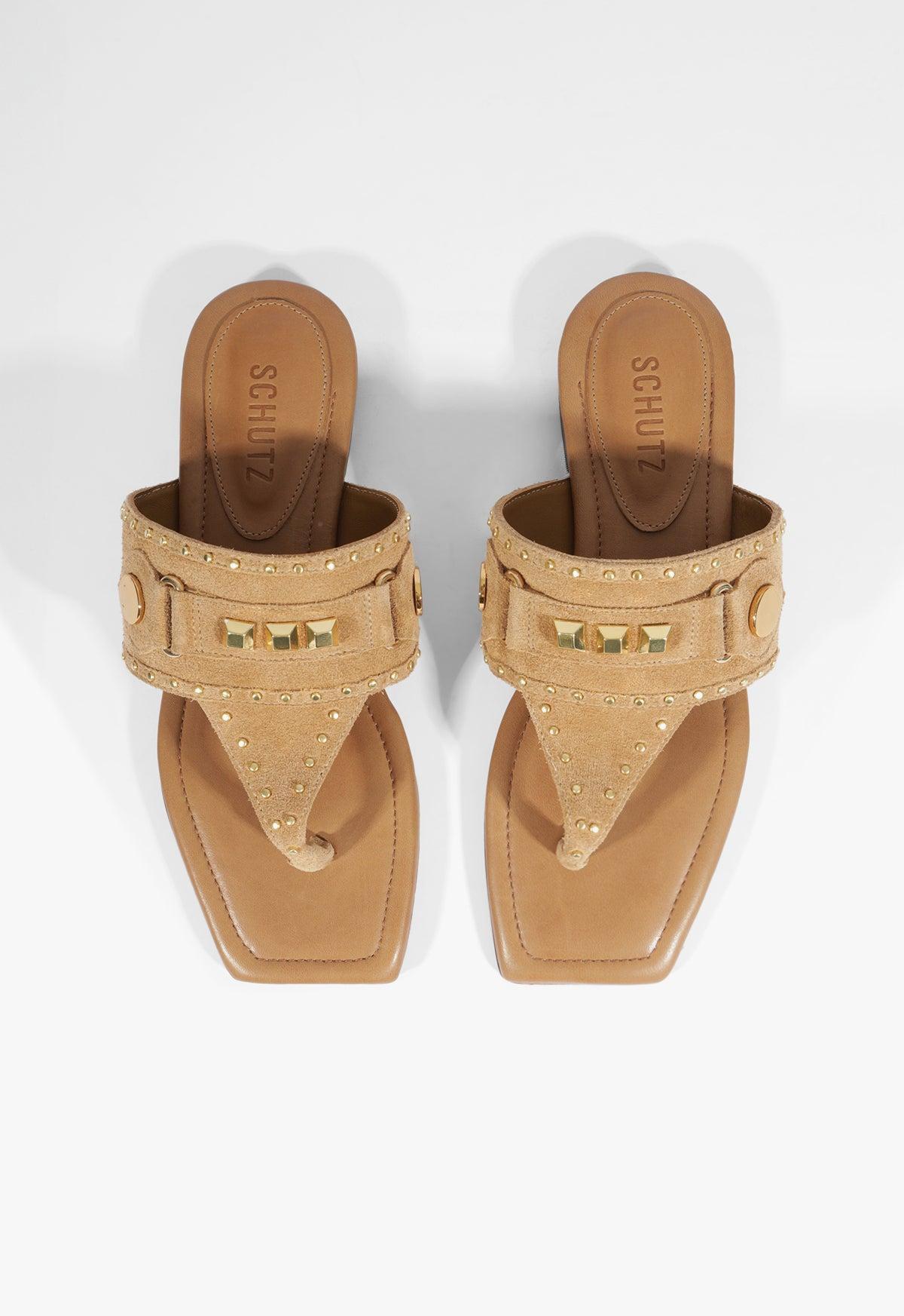Aria Beige Suede Sandal Product Image