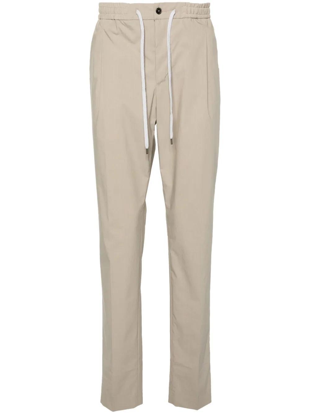 PT TORINO Drawstring-waist Poplin Chinos In Cream Product Image