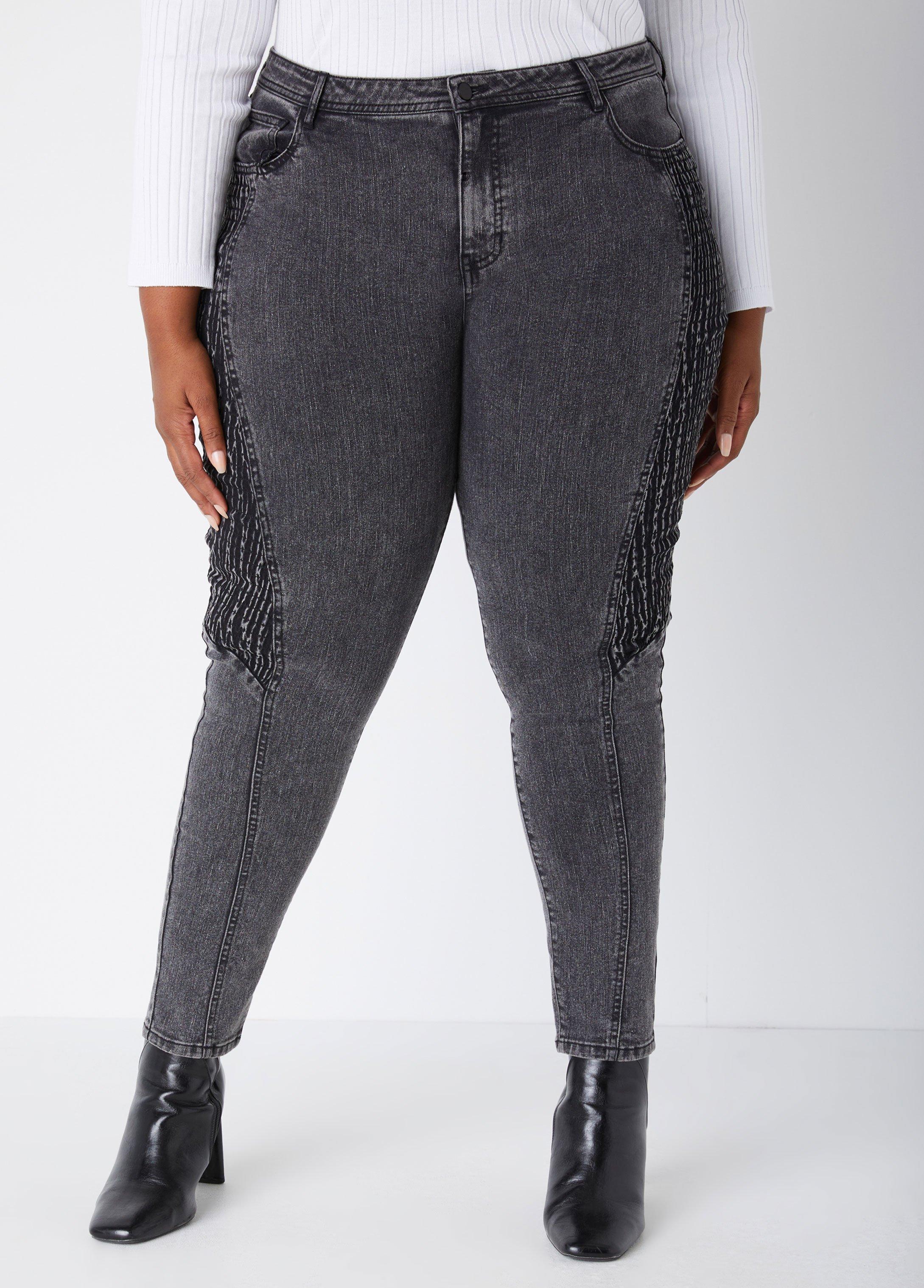 Shirred Skinny Jeans Product Image