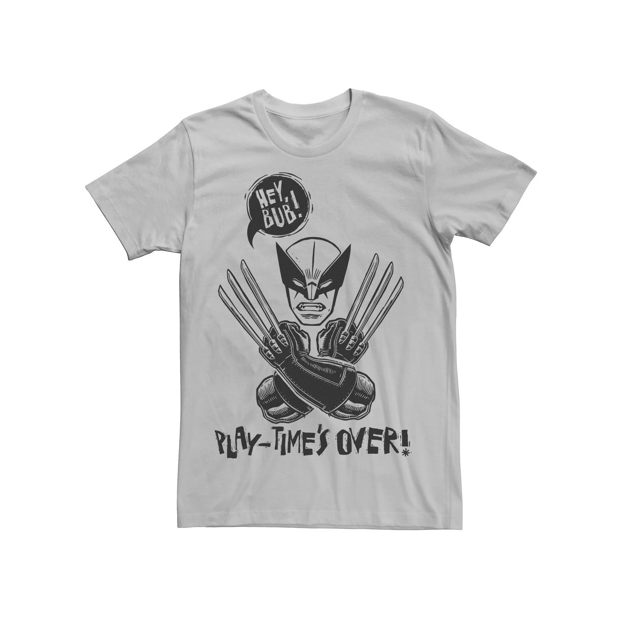 Men's Marvel Wolverine Play Times Over Tee, Size: XXL, Silver Product Image