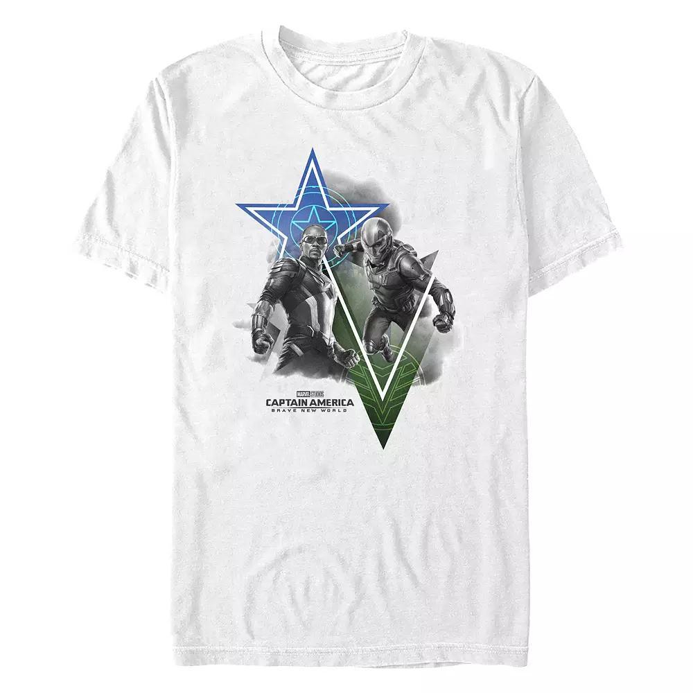 Men's Marvel Captain America Brave New World Captain And Falcon Ready To Fight Graphic Tee, Size: XL, White Product Image