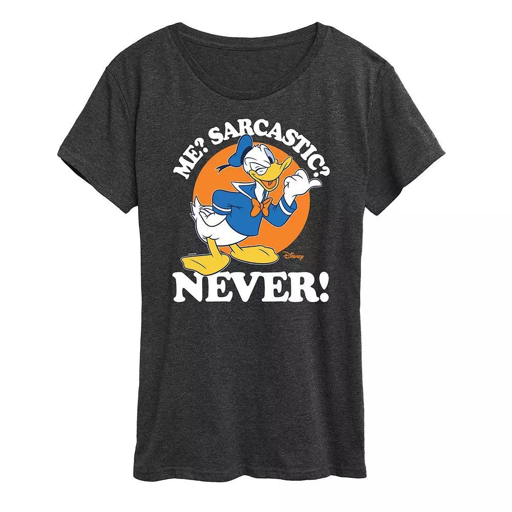 Disney's Donald Duck Women's Me Sarcastic Never Graphic Tee,  Product Image