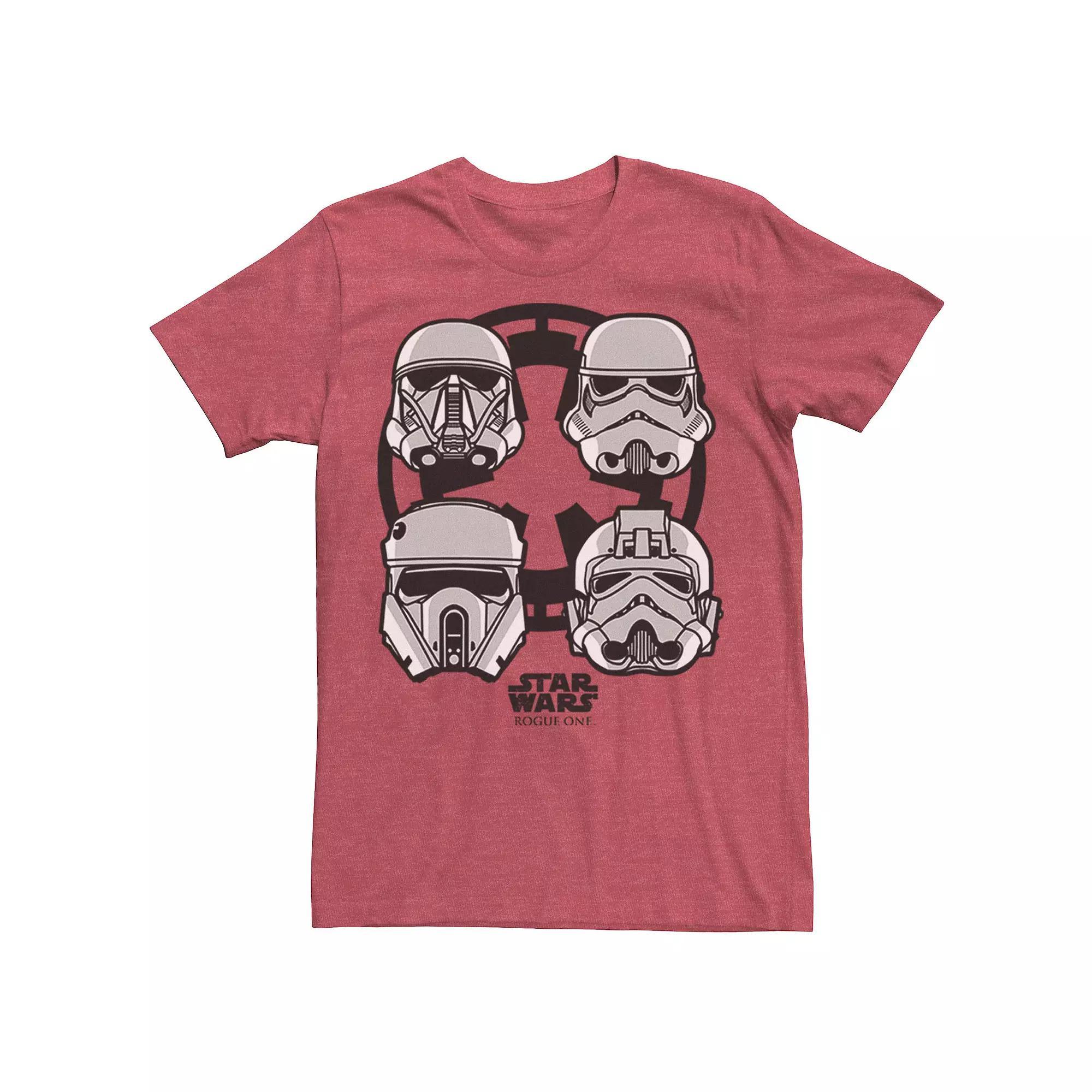 Men's Star Wars Rogue One Stormtrooper Helmet Empire Logo Tee, Size: Medium, Red Grey Product Image