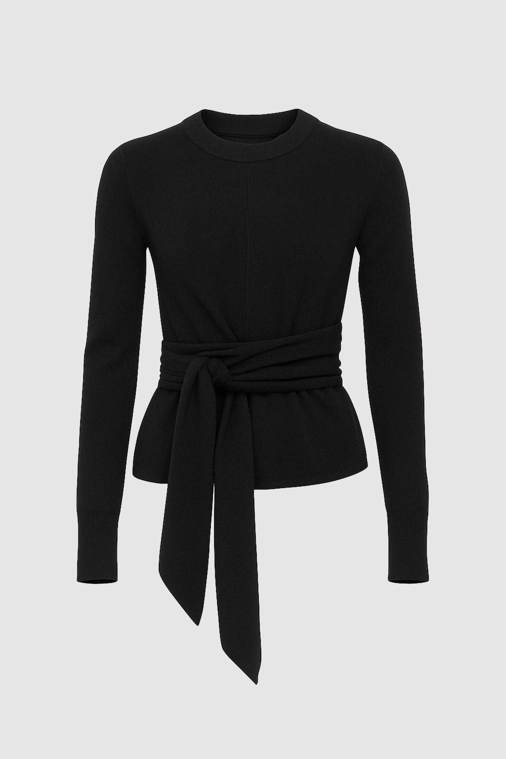 Robin Tie-Front Tencel-Wool Sweater Product Image