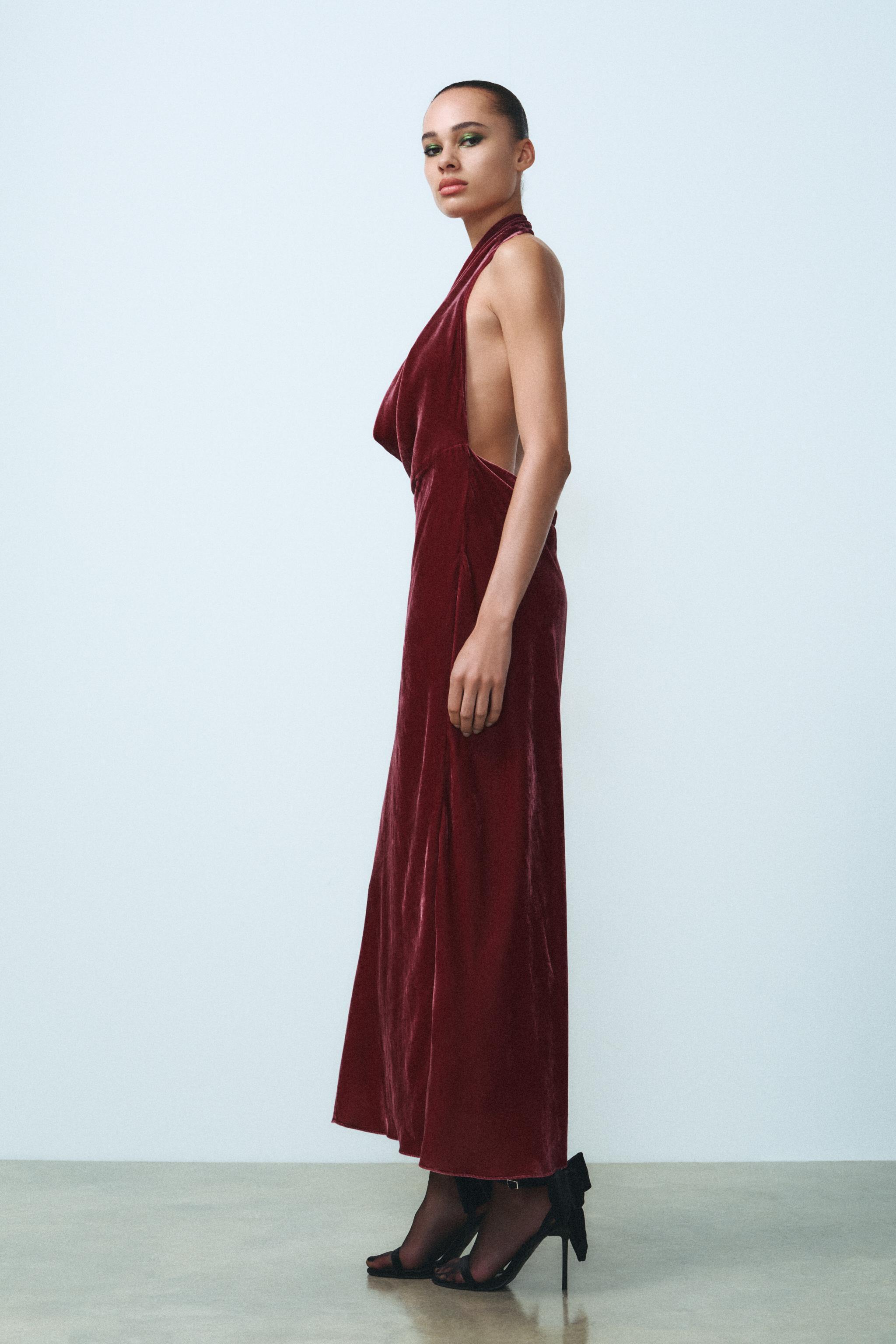 OPEN BACK VELVET DRESS Product Image