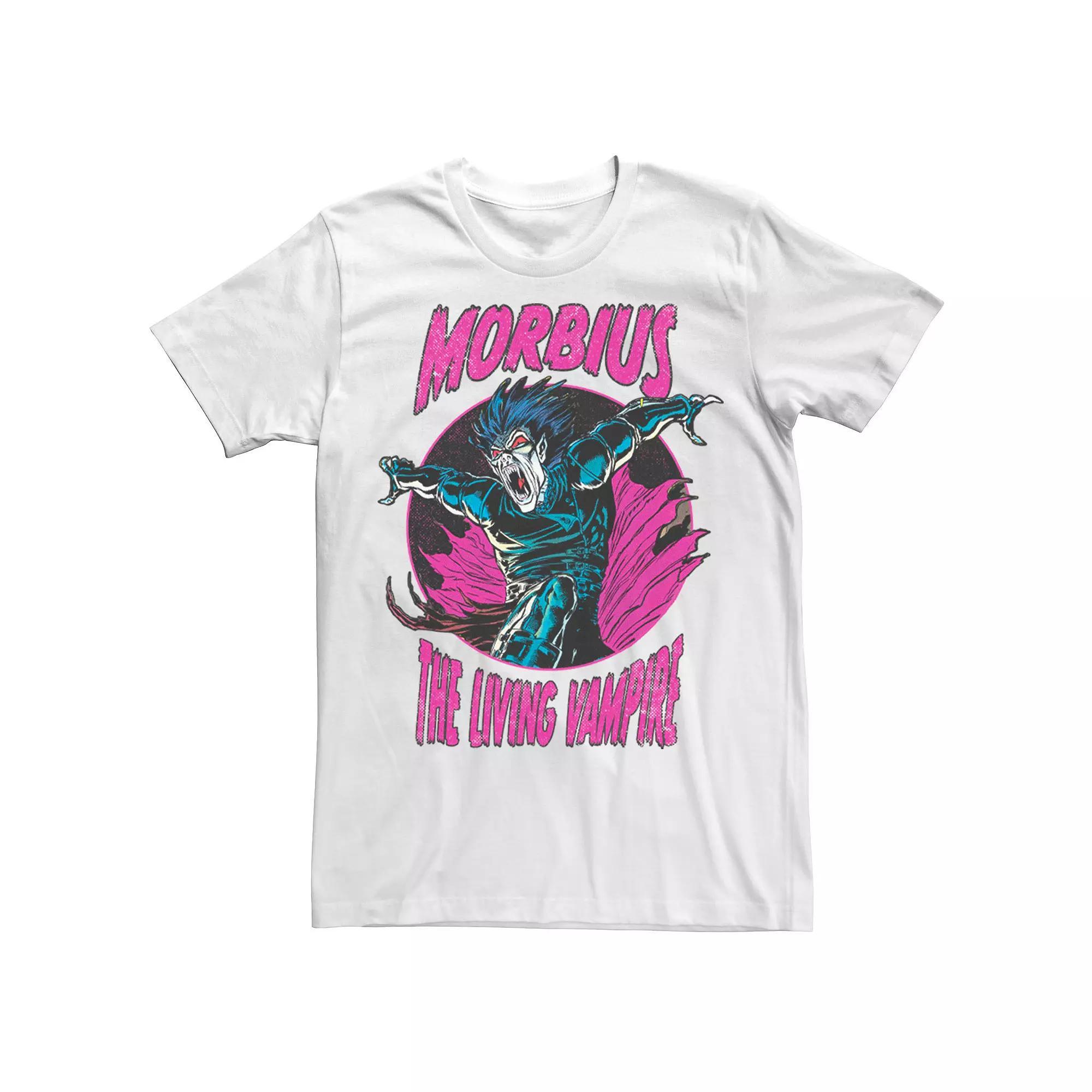 Men's Marvel Morbius The Living Vampire Purple Hue Portrait Tee, Size: 3XL, White Product Image