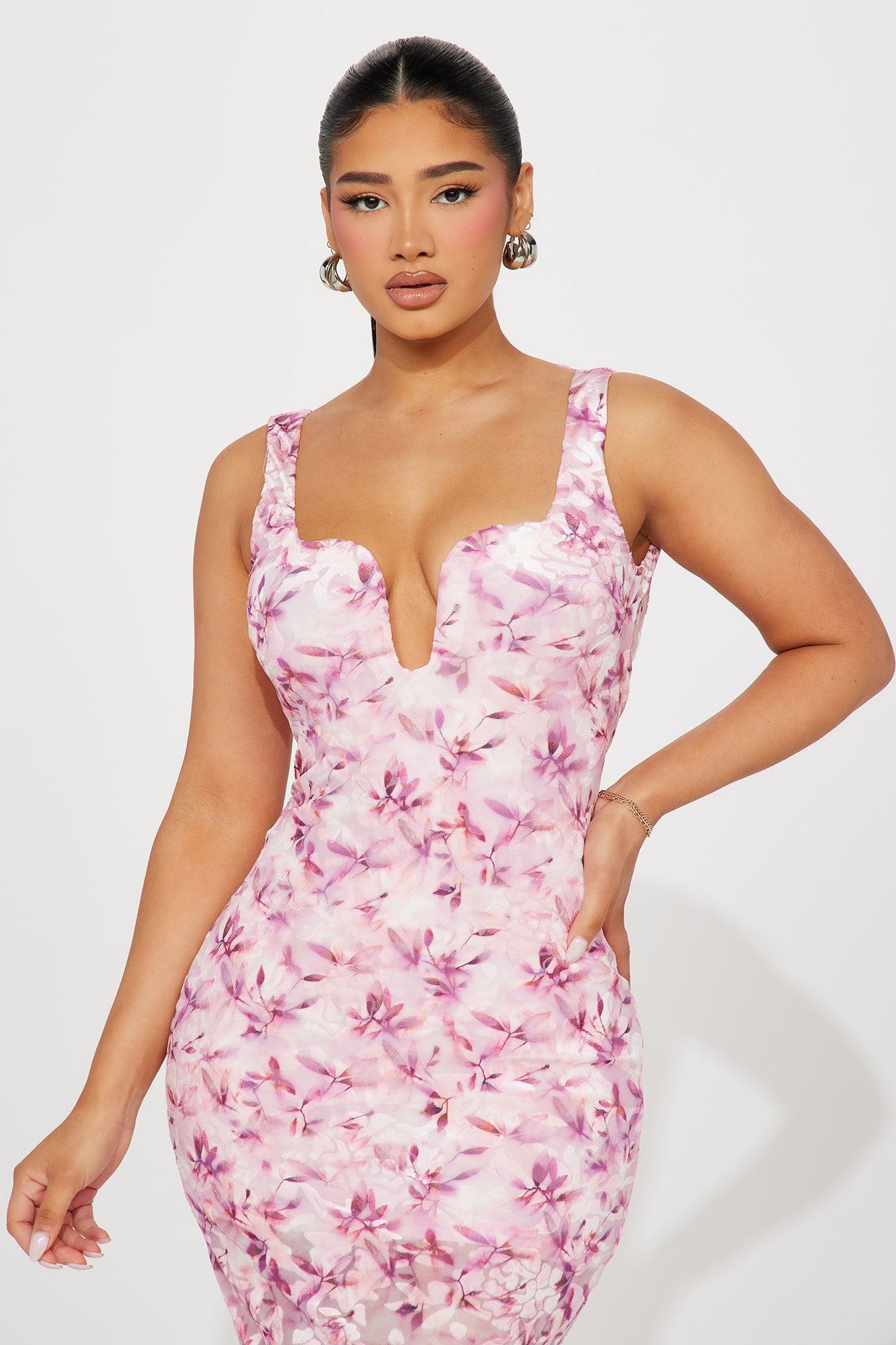 Sakura Mesh Maxi Dress - Pink/combo Product Image