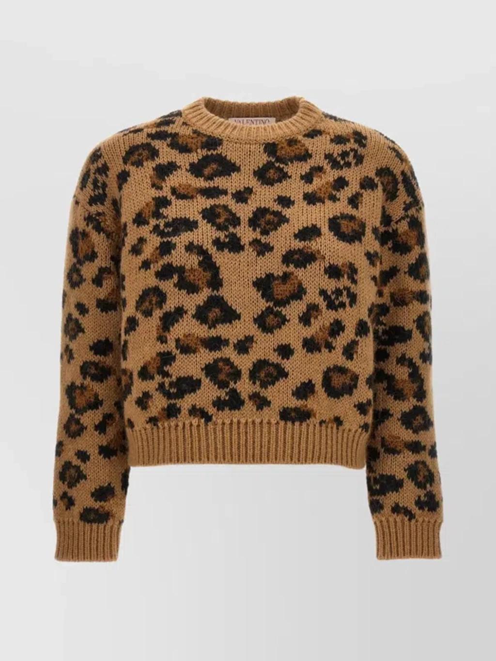 VALENTINO Garavani  Animalier Sweater In Brown Product Image