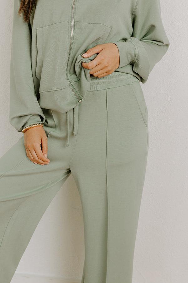 Morning Dew High Waist Scuba Pants in Sage Product Image