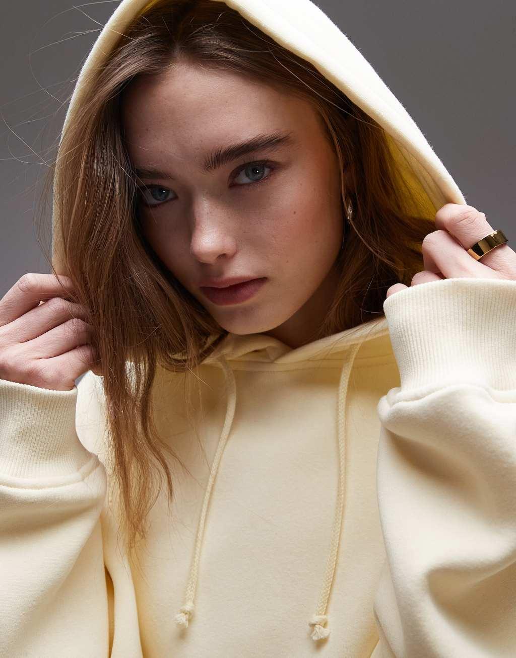 Topshop oversized hoodie in off white Product Image