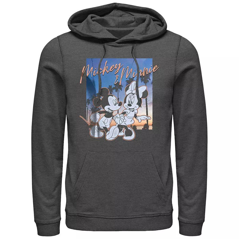 Men's Mickey Mouse Sunset Couple Graphic Hoodie, Size: XL, Grey Heather Product Image