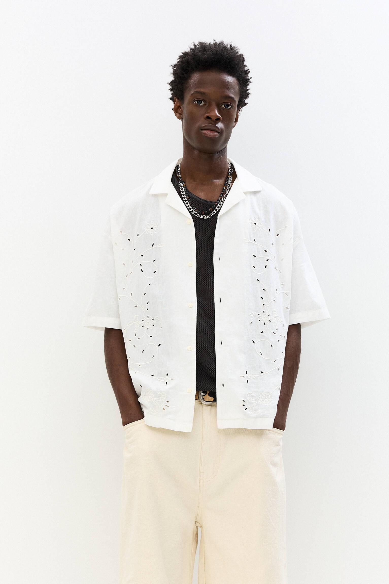 Shirt with floral embroidery Product Image