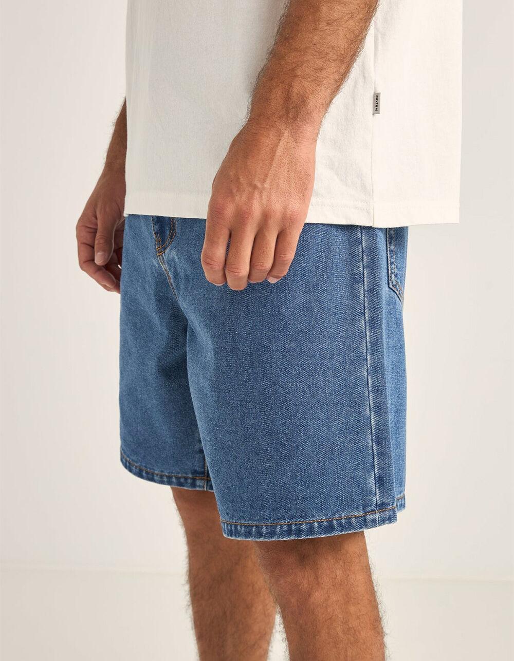 RHYTHM Turnback Mens Denim Shorts Product Image