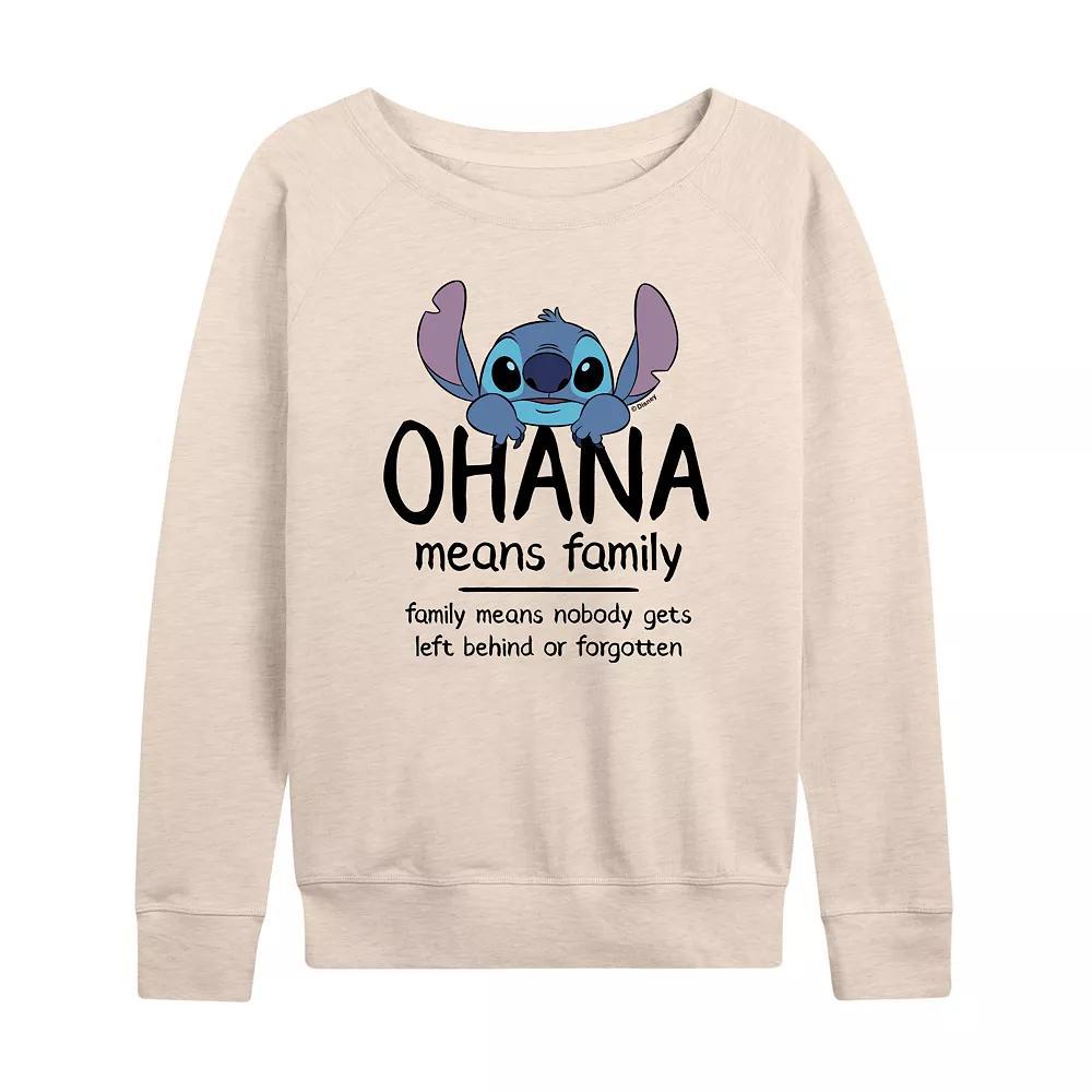 Disney's Lilo & Stitch Women's Ohana Means Family French Terry Long Sleeve Tee,  Product Image