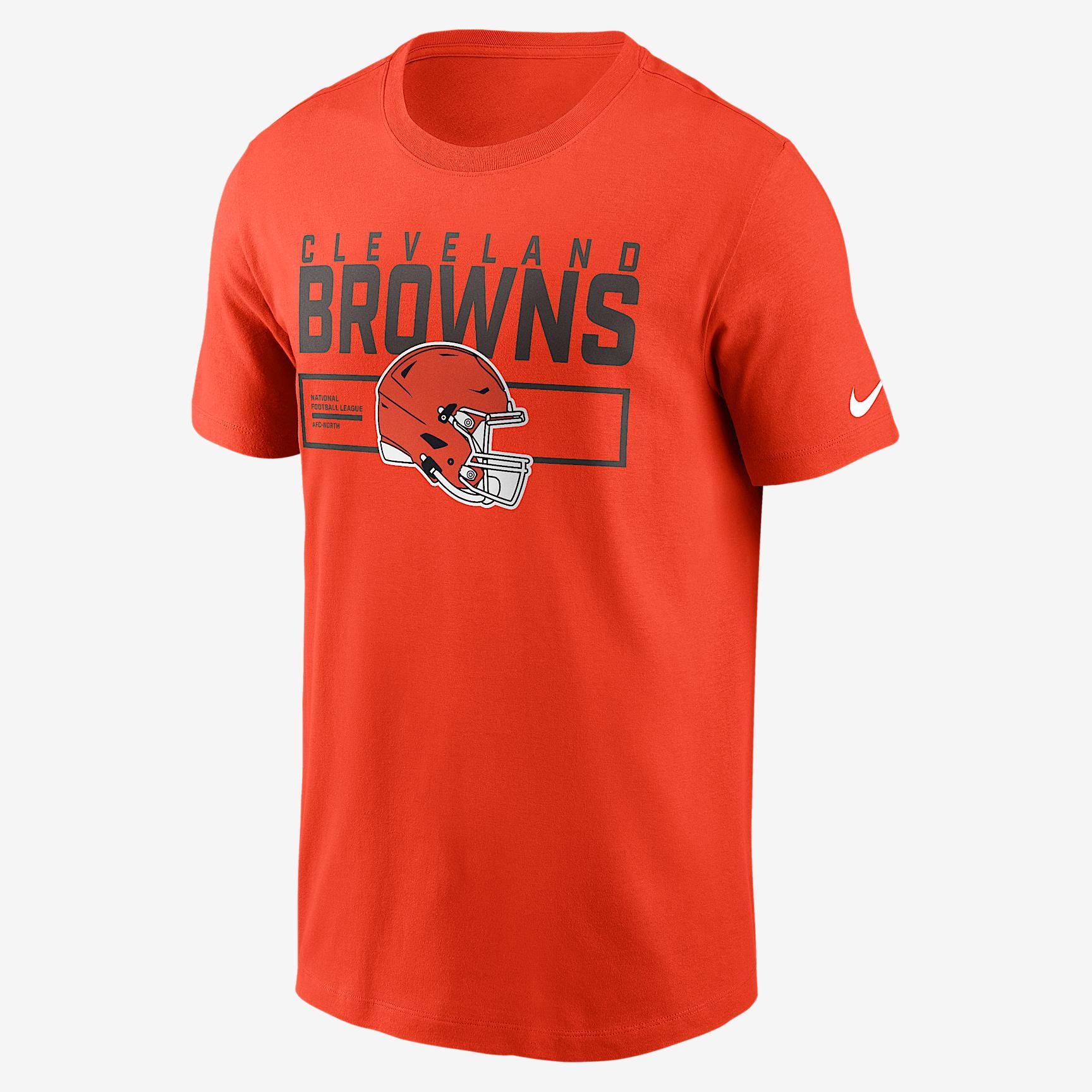 Cleveland Browns Helmet Essential Nike Mens NFL T-Shirt | N19989L9I-LQC Product Image