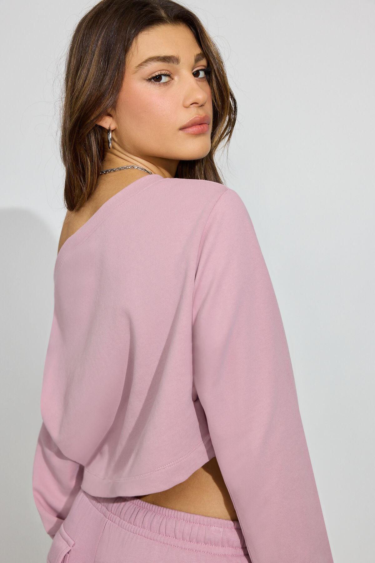 SoftTerry Boxy Off Shoulder Sweatshirt Product Image