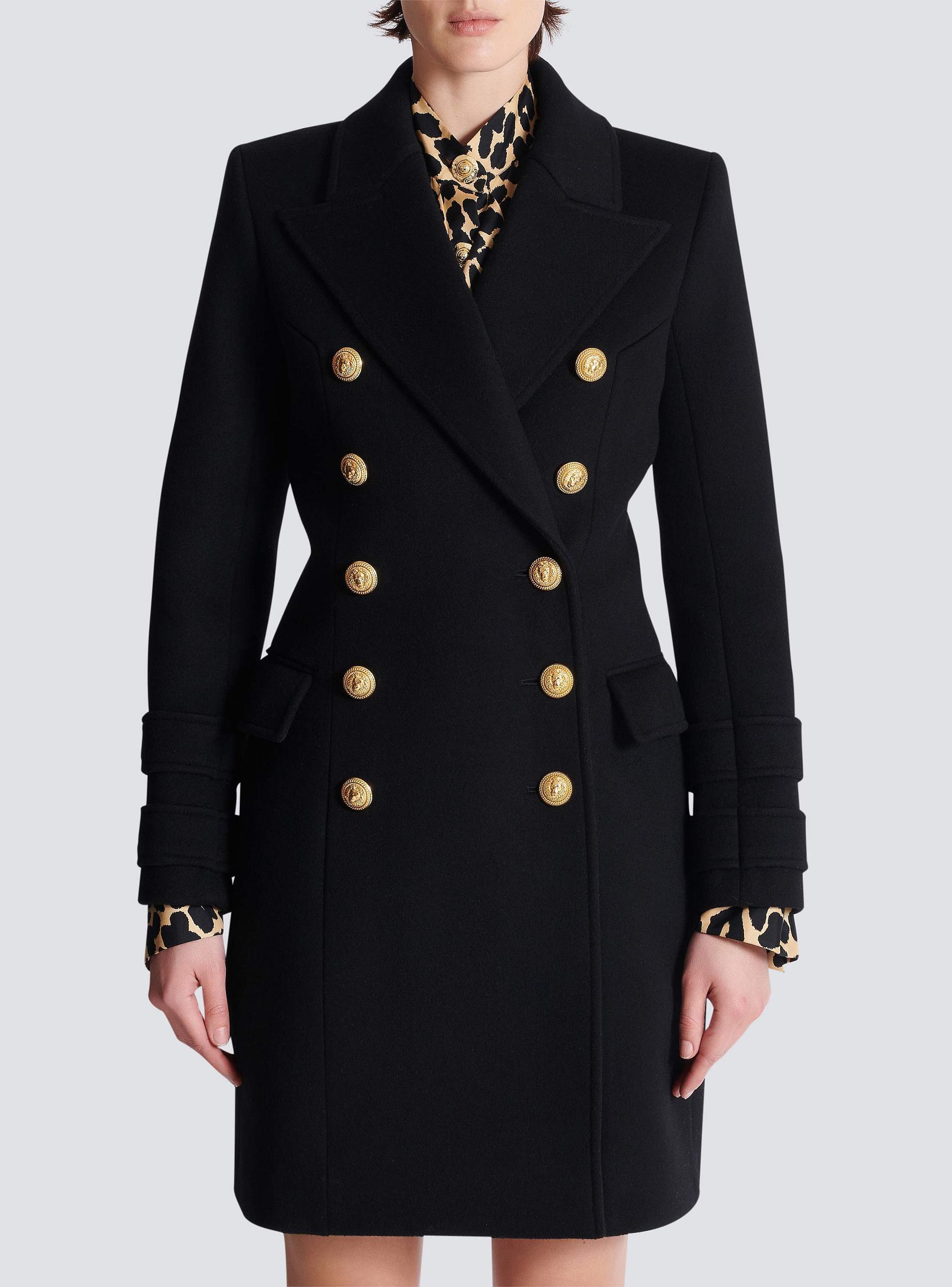 10-button wool and cashmere coat Product Image